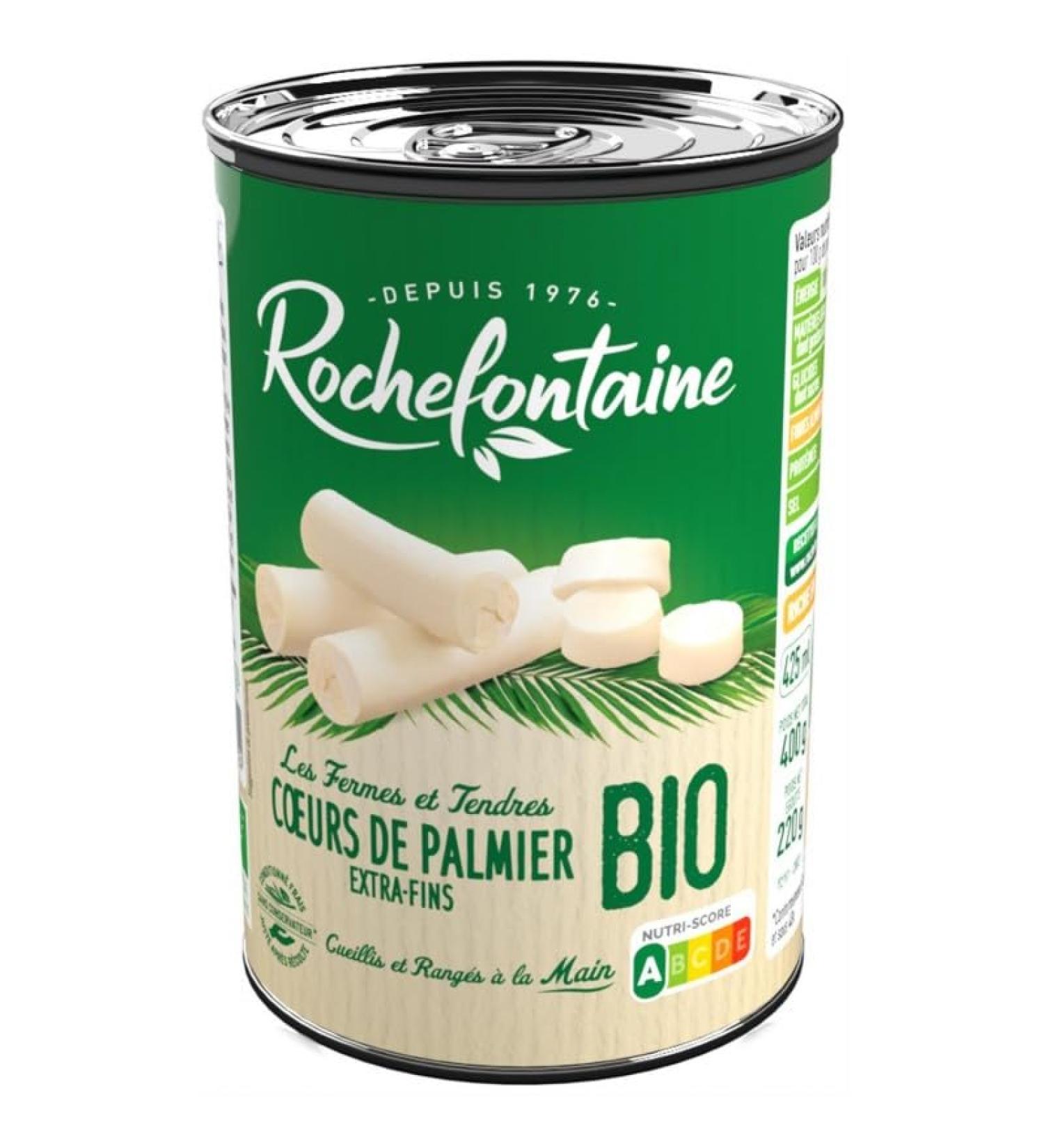 D couvrez les coeurs de palmiers bio ROCHEFONTAINE 220g une conserve saine et naturelle pour vos recettes fra ches- Lot De 4