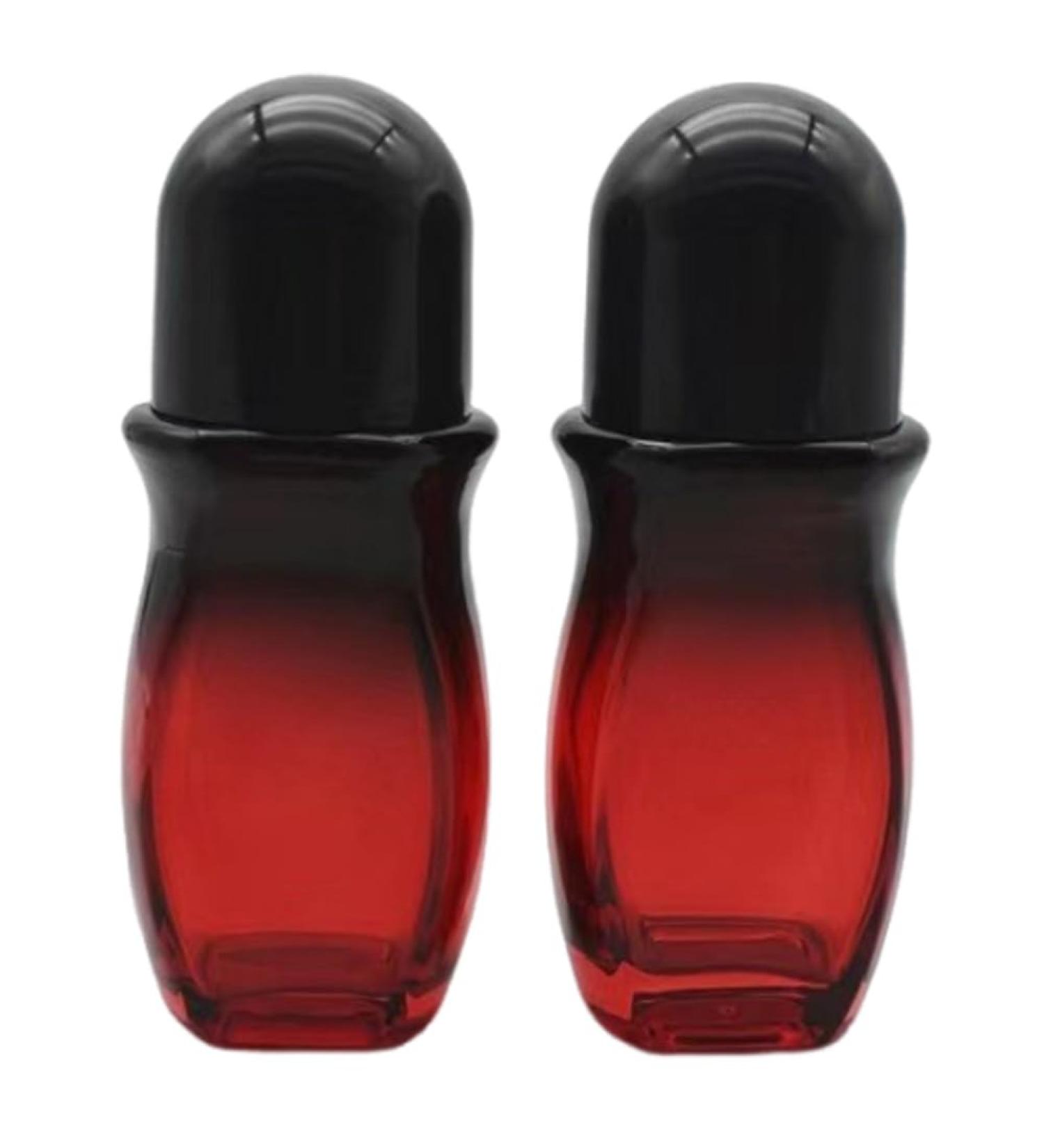 2pcs 50ml Glass Roller Ball Bottles - Refillable Perfume & Essential Oil Containers - Large Black Roller Bottles for Deodorant - Buy Online on GoSupps.com