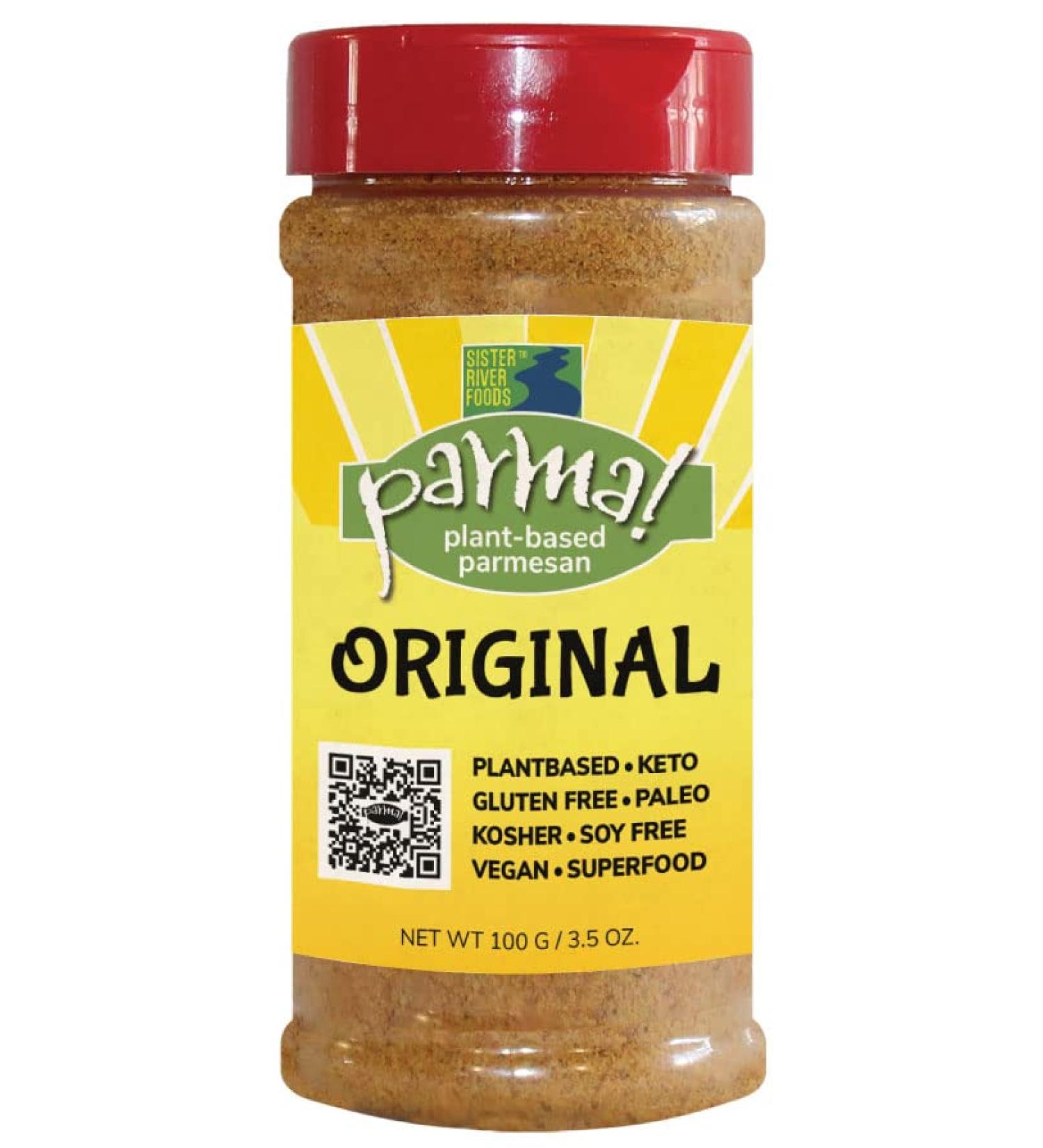 Parma! Vegan Parmesan Original - Keto, Gluten-Free, Plant-Based, Dairy-Free Umami Cheese - 3.5oz Bottle - Buy Online on GoSupps.com