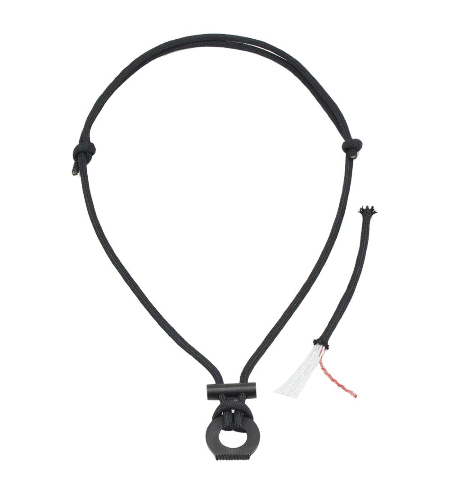 PSKOOK Fire Starter Necklace - Flint and Steel Bushcraft Survival Paracord Necklace for Camping, Hiking, Backpacking - Black - Buy Online on GoSupps.com