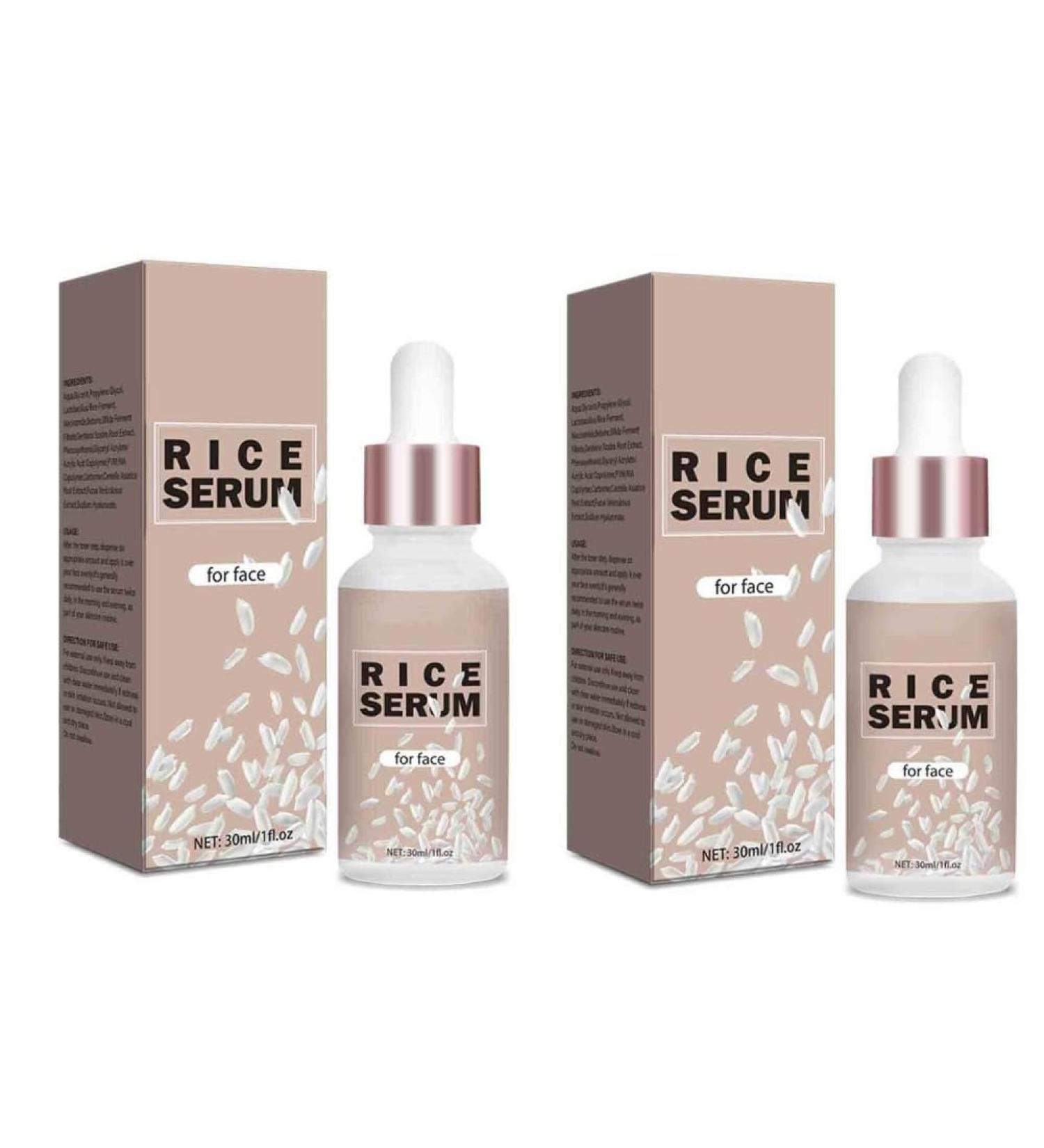 2PCS Rice Exfoliating Serum for Face - Gentle Peel & Brightening Essence Deep Cleanse Vegan Formula - Buy Online on GoSupps.com