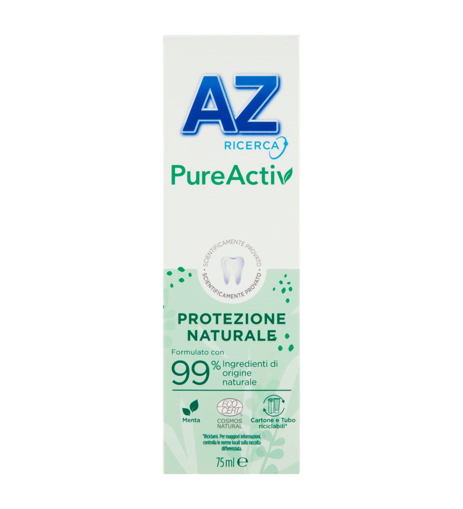  AZ RICERCA AZ PureActiv Natural Protection Toothpaste 75 ml - Buy Online on GoSupps.com