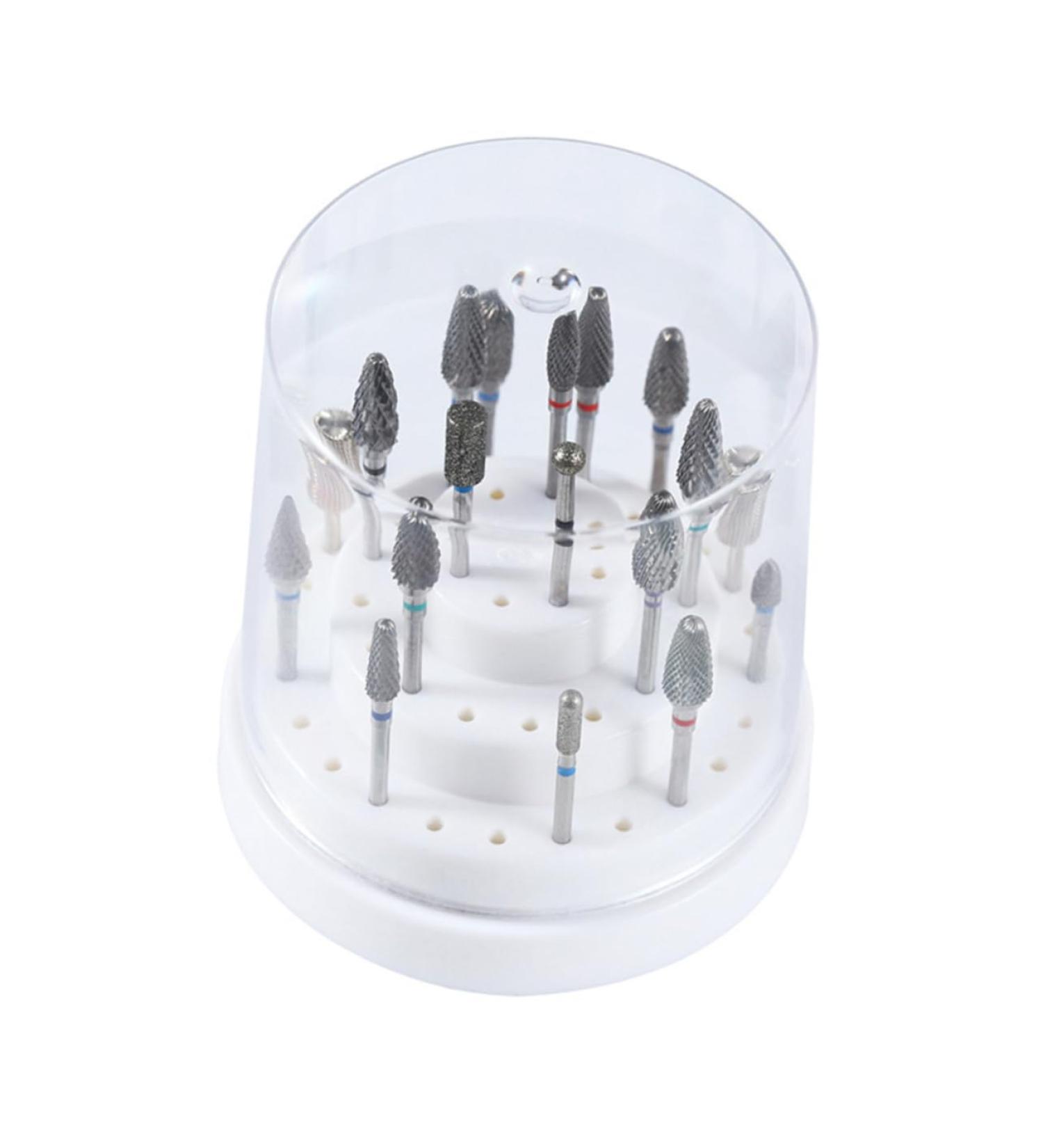 POPETPOP 1pc 48 Nails Drill Bits Nail Display Stand Nail Grinding Head Nail Drill Bits Holder Nail Drill Bits Stand Nail Drill Bit Container Nail Bit Holder White Organizer Manicure Size 1 White - Buy Online on GoSupps.com