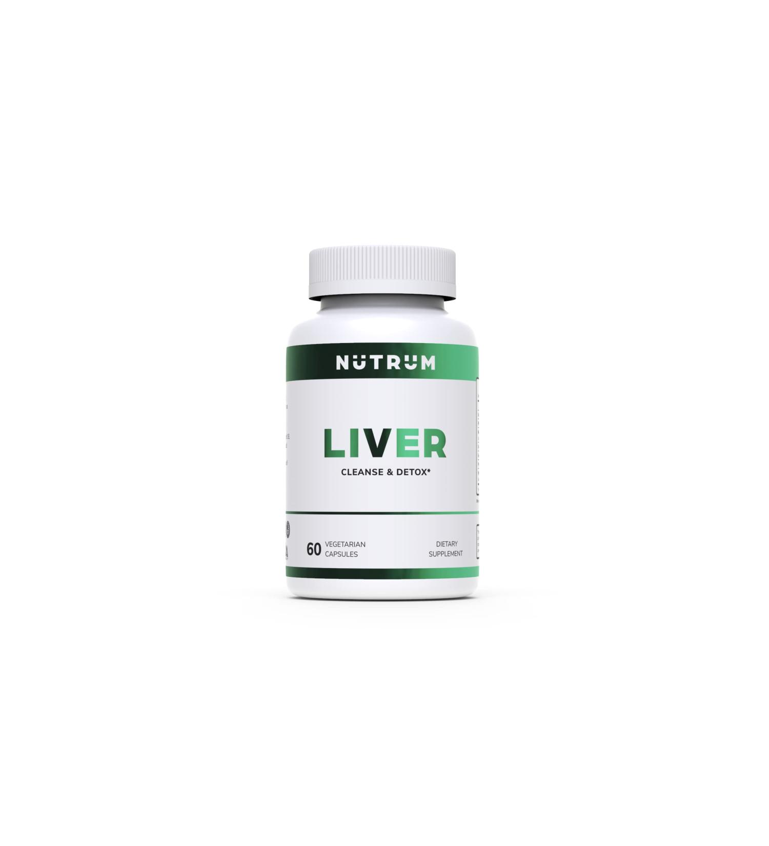 Nutrum Liver Cleanse & Detox Supplement - Herbal Formula with Milk Thistle & Vitamin C for Liver Renewal, Bad Breath, Acne, Low Energy - 60 Capsules - Buy Online on GoSupps.com
