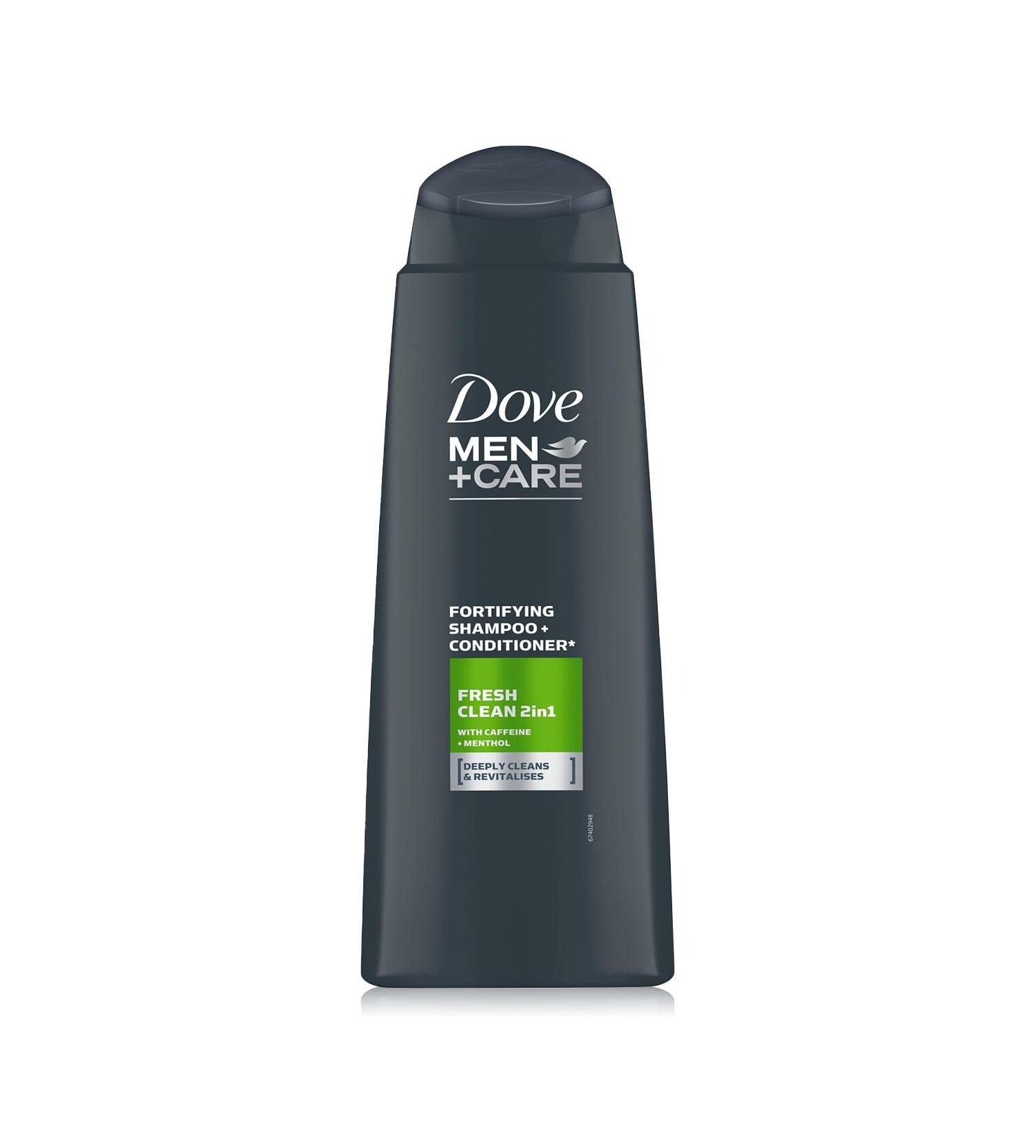 Dove Men + Care Fresh Clean 2 in 1 Shampoo and Conditioner 400 ml - Gentle Cleansing and Conditioning - Buy Online on GoSupps.com