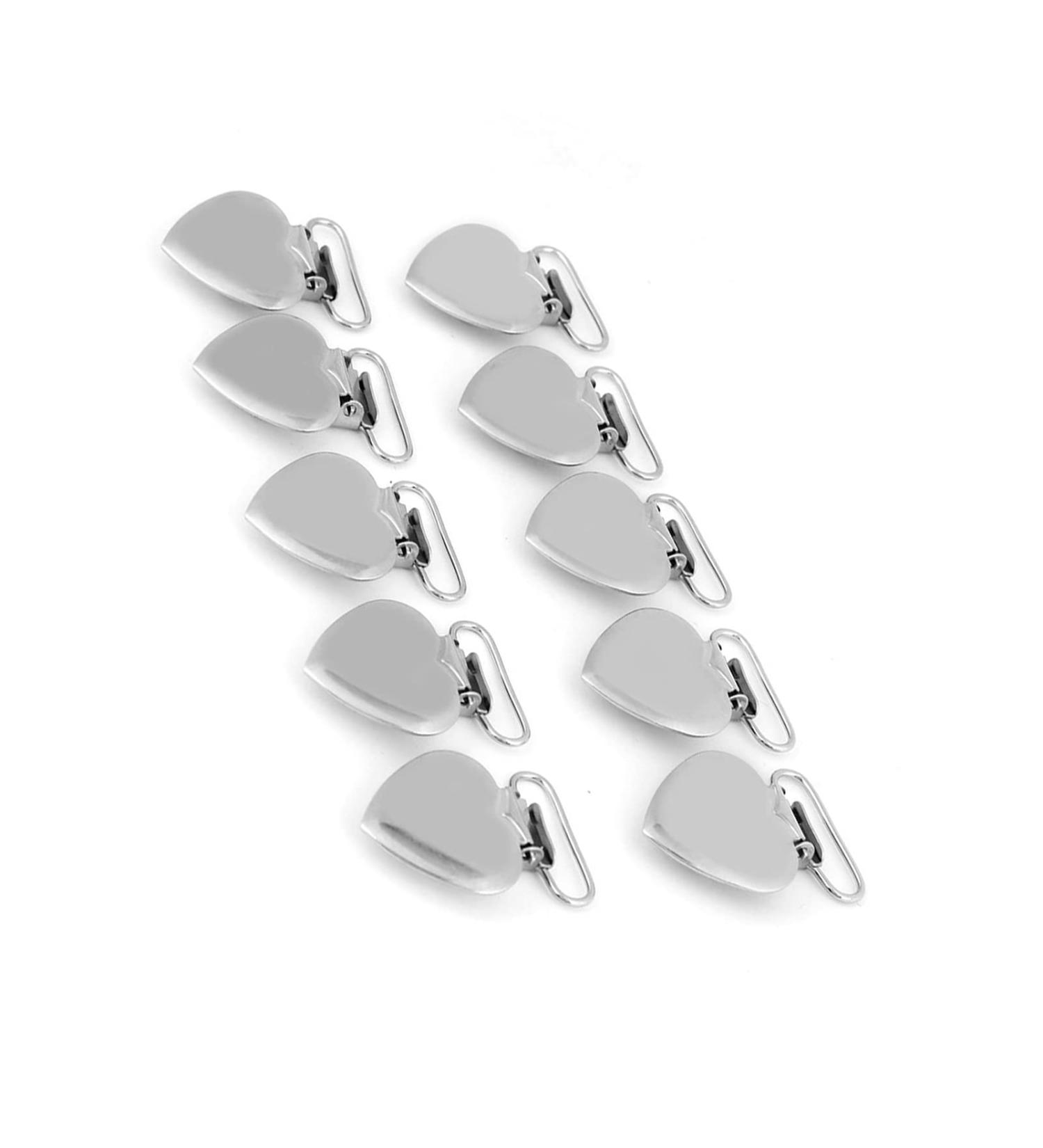 Heart-Shaped Brace Clips 10-Pack Metal Clips for Pacifier Hanging Decorations | International Shipping Available - Buy Online on GoSupps.com