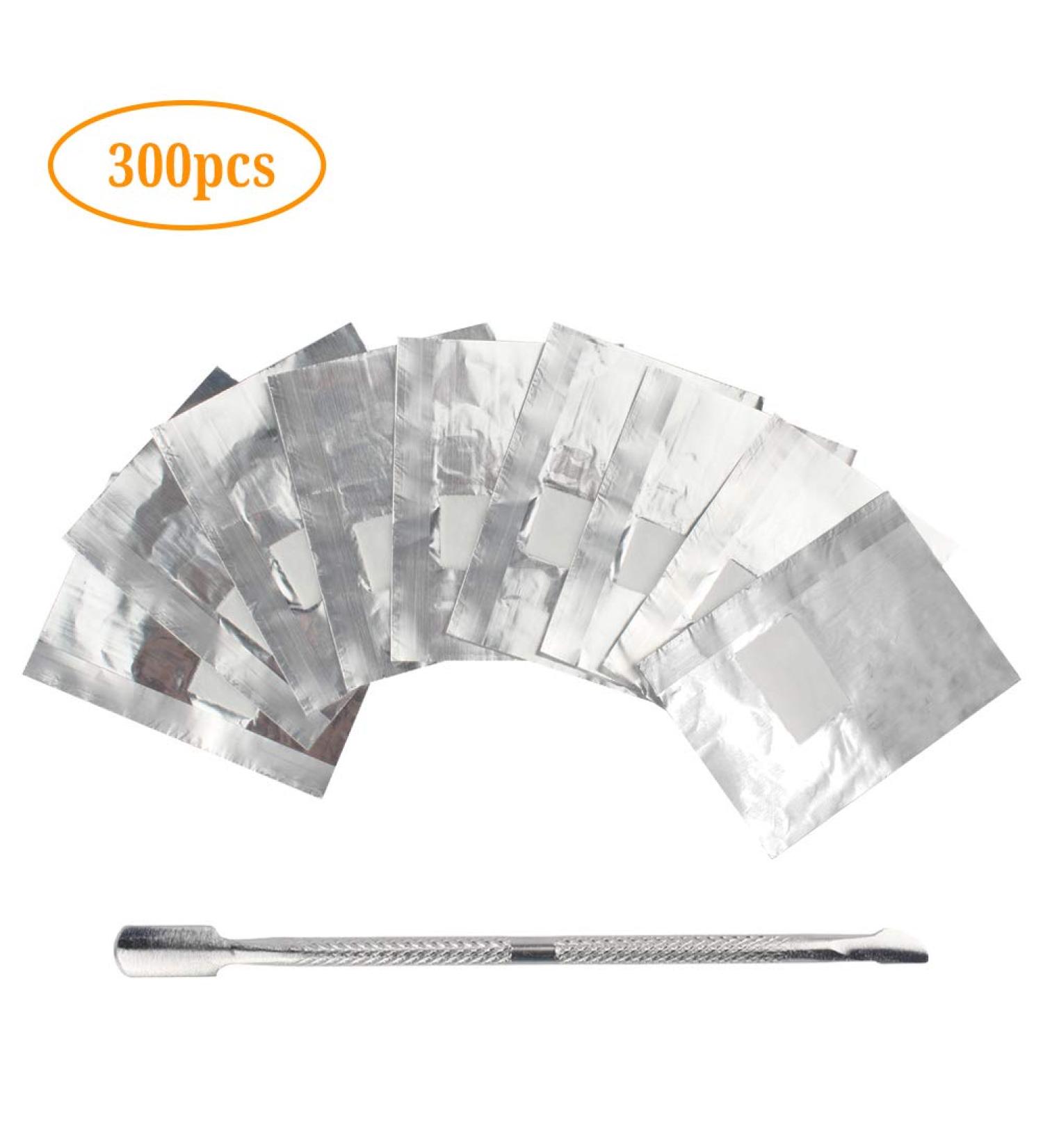  Ynredee 300 Pcs Aluminum Nail Art Remover Nail Art Soak Off Acrylic Gel Cuticle Pusher - Buy Online on GoSupps.com