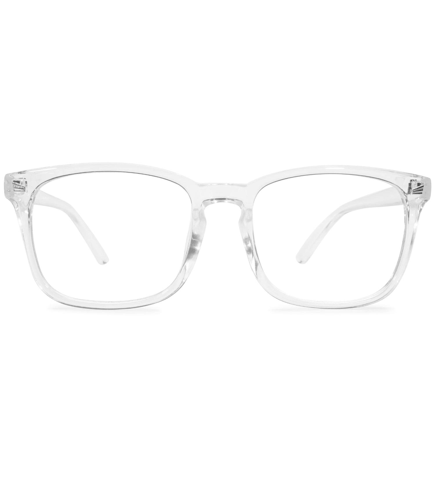 Blue Light Blocking Reading Glasses for Women & Men - Square Frame 1.25x Clear Eyeglasses - Buy Online on GoSupps.com