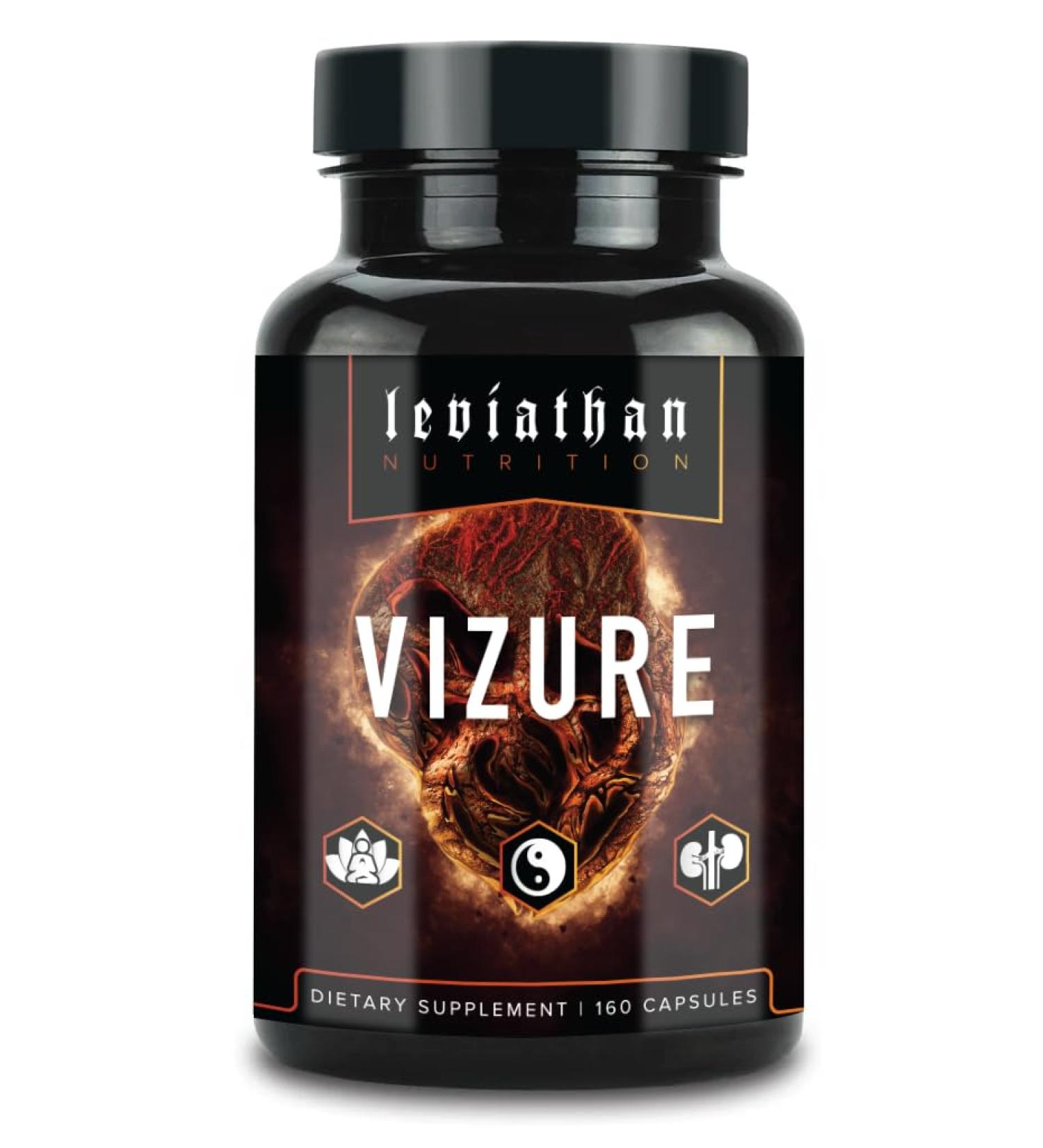 Leviathan Vizure | Maca Root Siberian Ginseng Shoden Ashwagandha Cordyceps Rhodiola Reishi and Bacopa for Men and Women