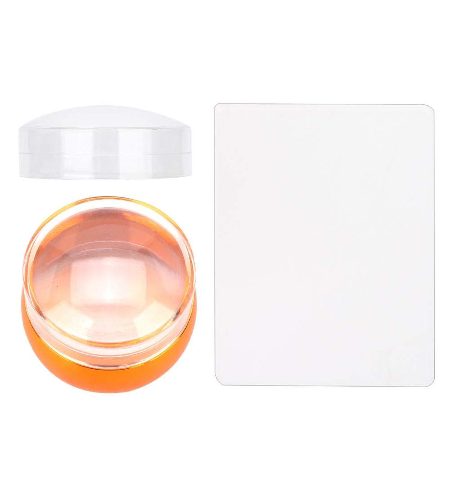 Professional Silicone Nail Art Stamper with Lid & Scraper | Manicure Nail Printing Tool for Decoration - Buy Online on GoSupps.com