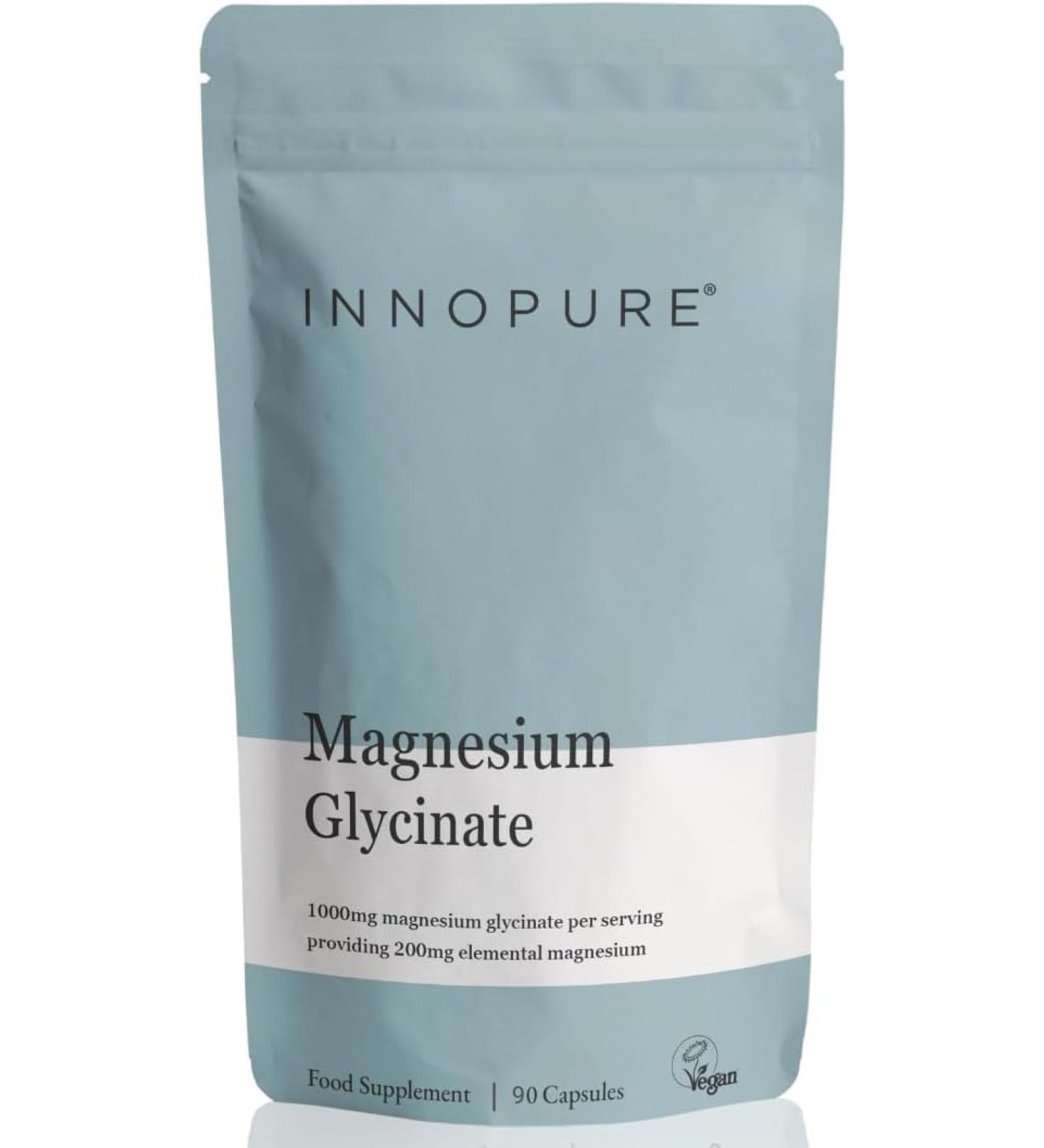 INNOPURE Magnesium Glycinate Capsules 500mg - 90 Capsules - UK Made - Buy Online on GoSupps.com