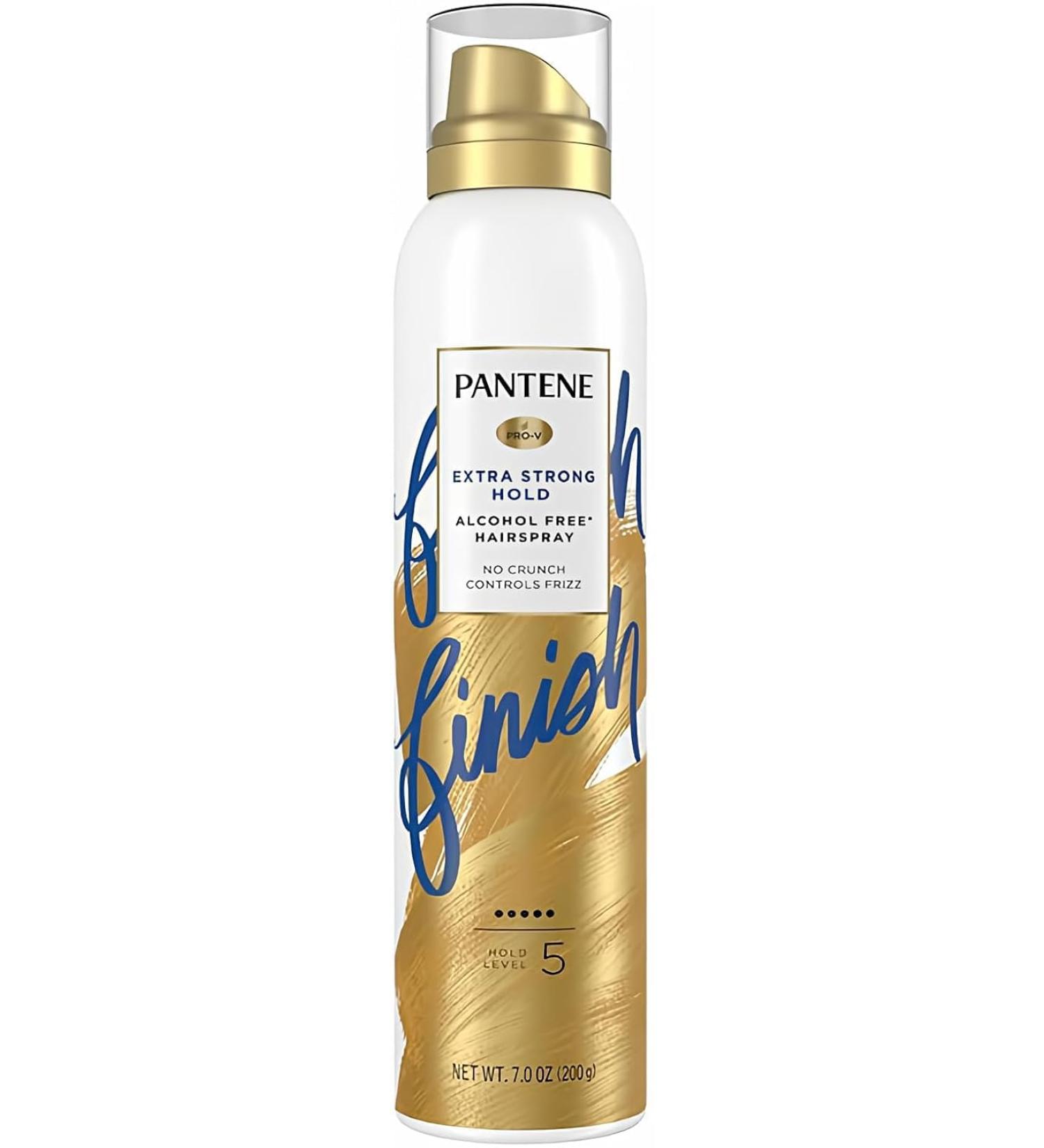 Pantene Pro-V Level 5 Hairspray Extra Strong Hold Alcohol Free No Crunch and Controls Frizz 7.0 OZ (200 g) Clear