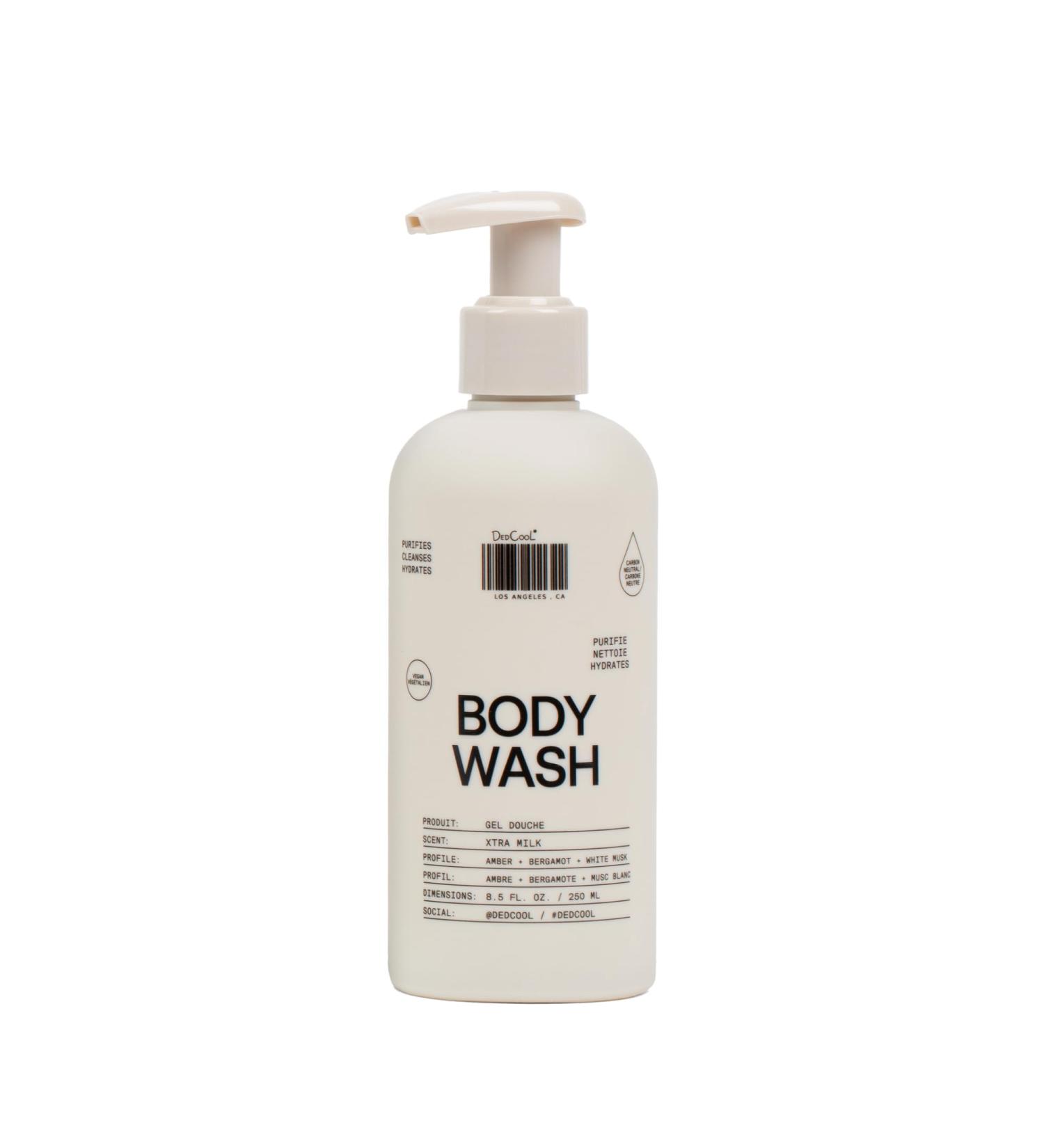 DedCool Body Wash Xtra Milk | Moisturizing Vegan Cleanser with Shea Butter Aloe & Snow Mushroom | Non-Toxic Carbon-Neutral Formula | Bergamot White Musk & Amber Scent | 8.5 fl oz XMilk 8.5 Fl Oz (Pack of 1) - Buy Online on GoSupps.com