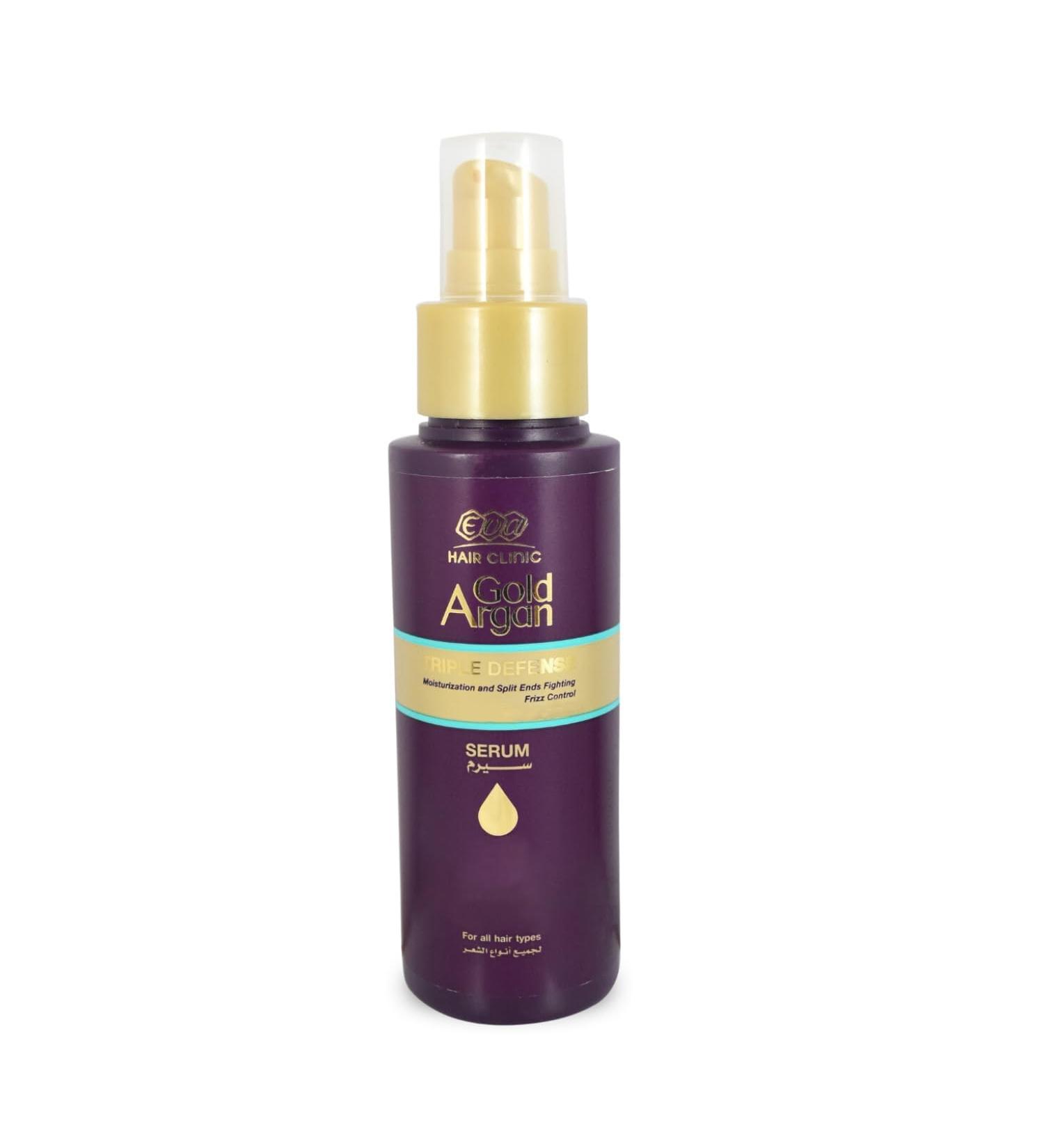 Eva Hair Clinic Gold Argan Serum - Shiny & Beautiful Hair for All Hair Types (3.04 oz / 90 ml) - Protect & Nourish Your Hair - Buy Online on GoSupps.com