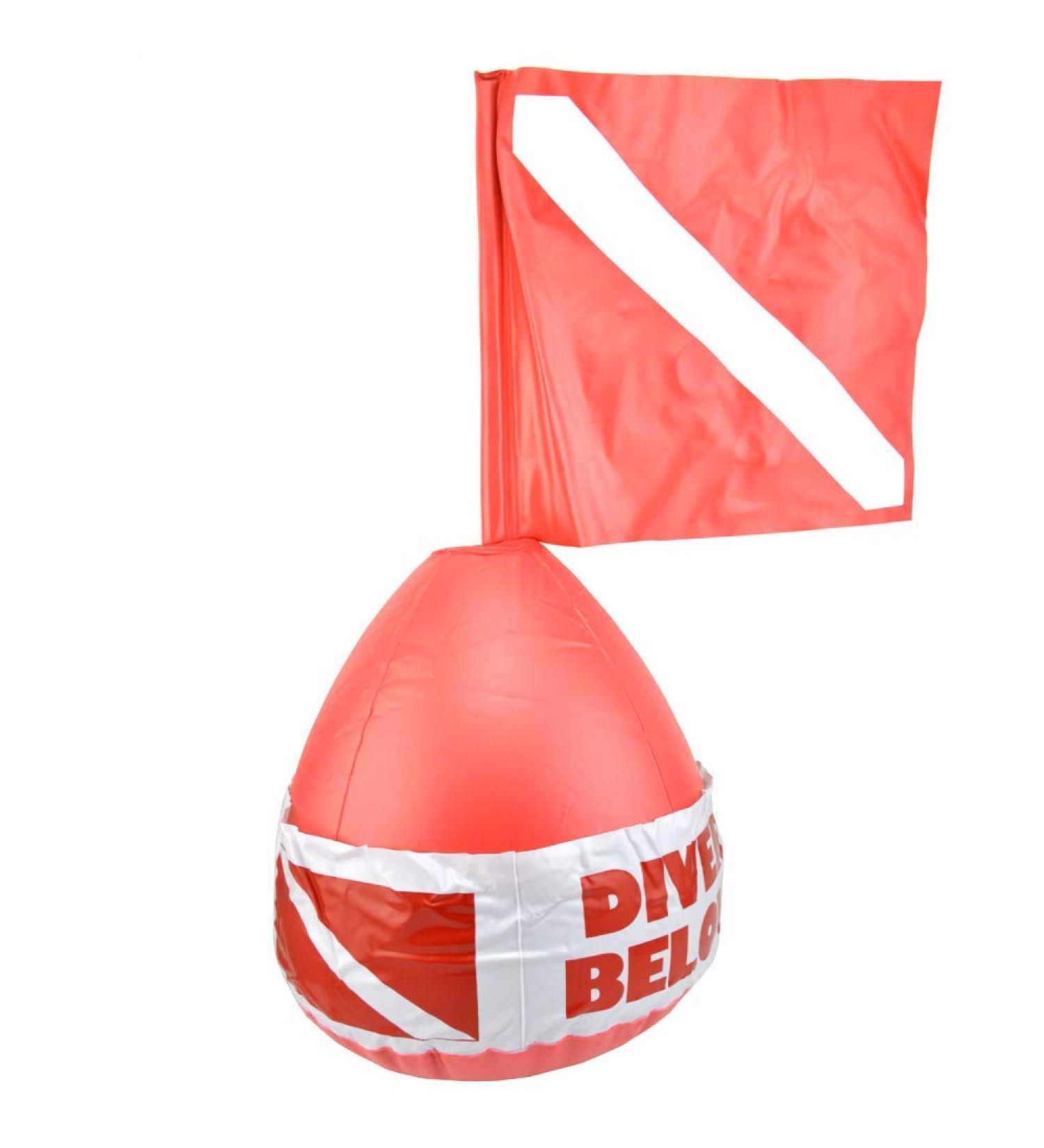 Win Outdoor Diving Red Color Scuba Dive Buoy Surface Marker Inflatable Dive Flag Sign Signal Floating Saft Sign Diver Below