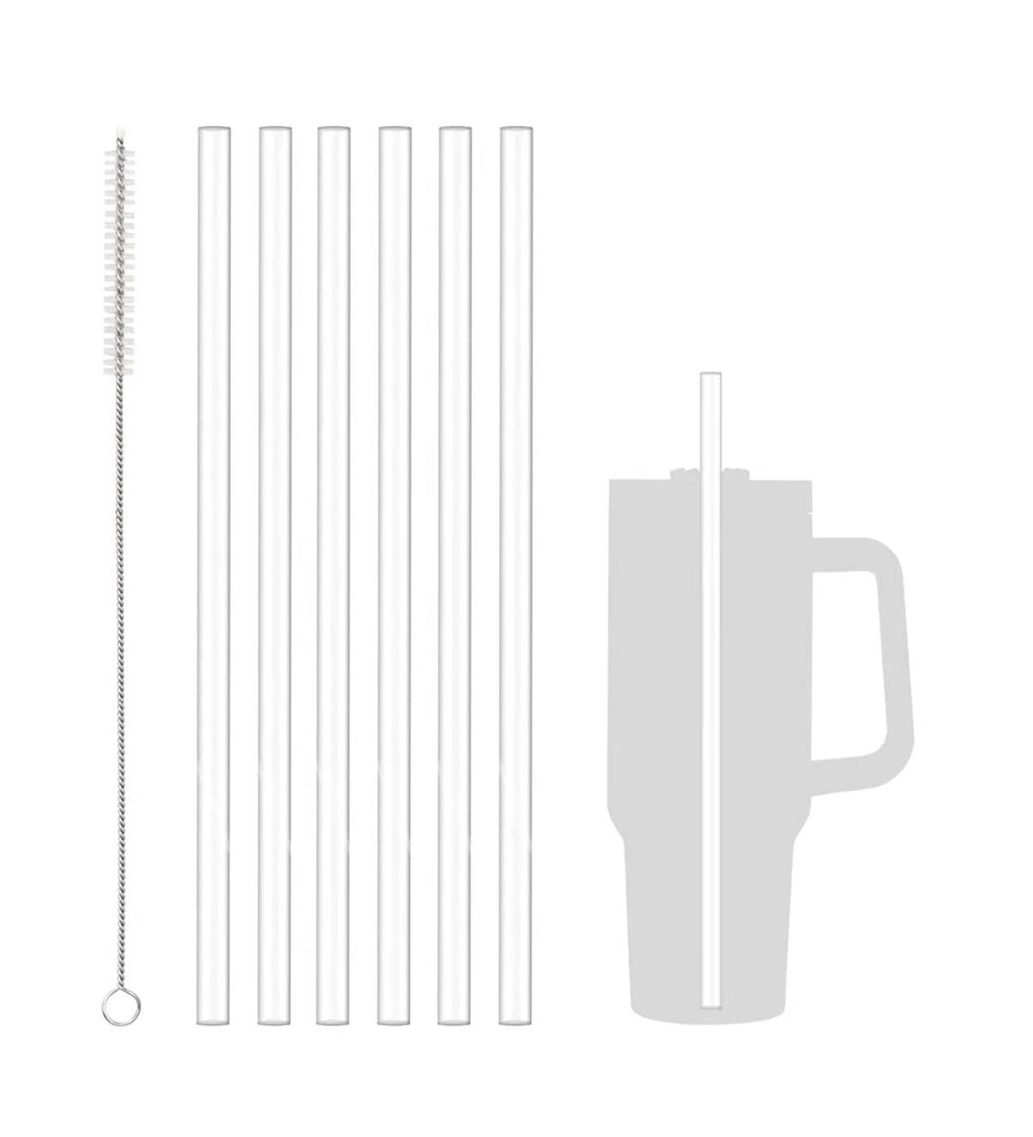 MLKSI 6 Pack Replacement Straws for Stanley 40 oz Tumbler - Reusable Plastic Straws with Cleaning Brush for Stanley Cup and Water Jug - Buy Online on GoSupps.com