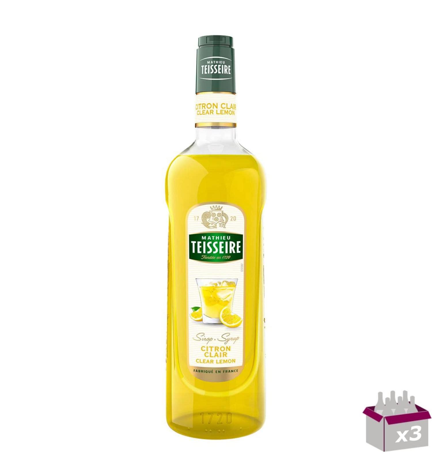 Set of 3 - TEISSEIRE - Light Lemon Syrup - 1L