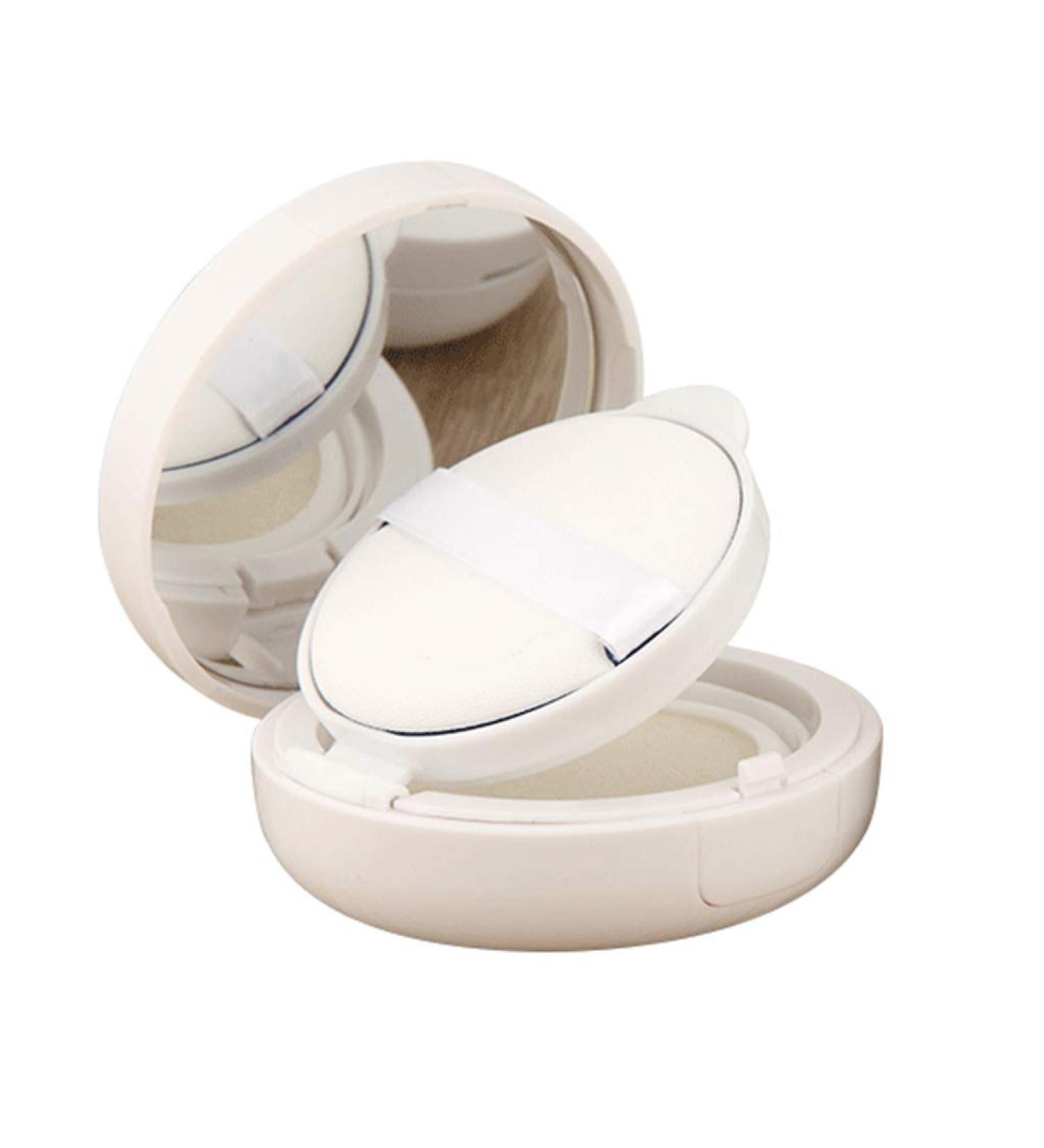 GWXEVCE 15G Empty Air Cushion Puff Box - Portable Cosmetic Make-Up Case with Sponge Mirror for BB Cream Foundation - Beige - Buy Online on GoSupps.com