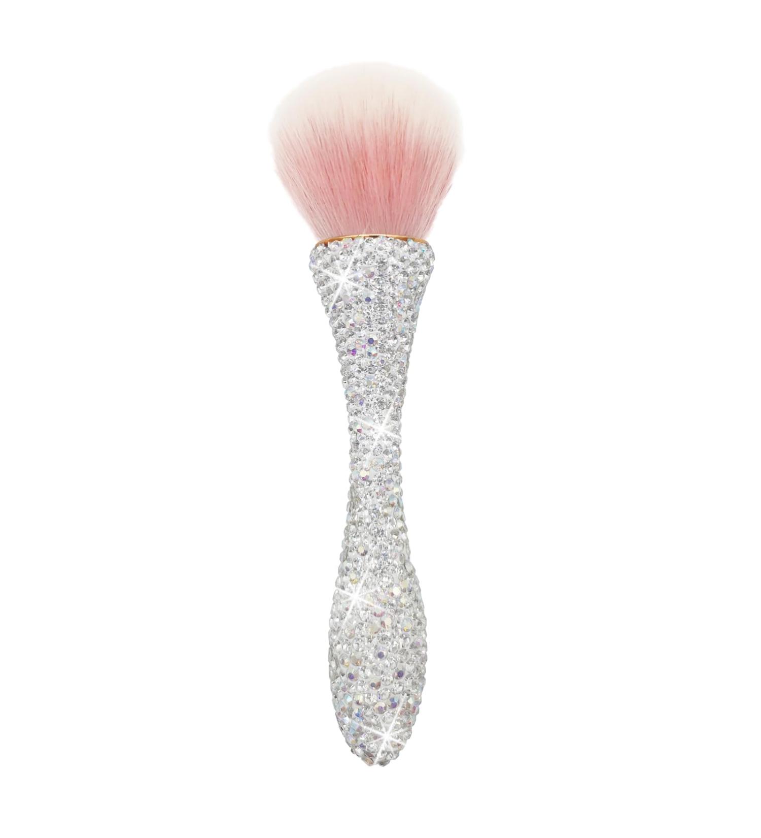 Luxury Bling Rhinestone Retractable Makeup Brush - Portable Silver Foundation Brush with Soft Bristles - Buy Online on GoSupps.com