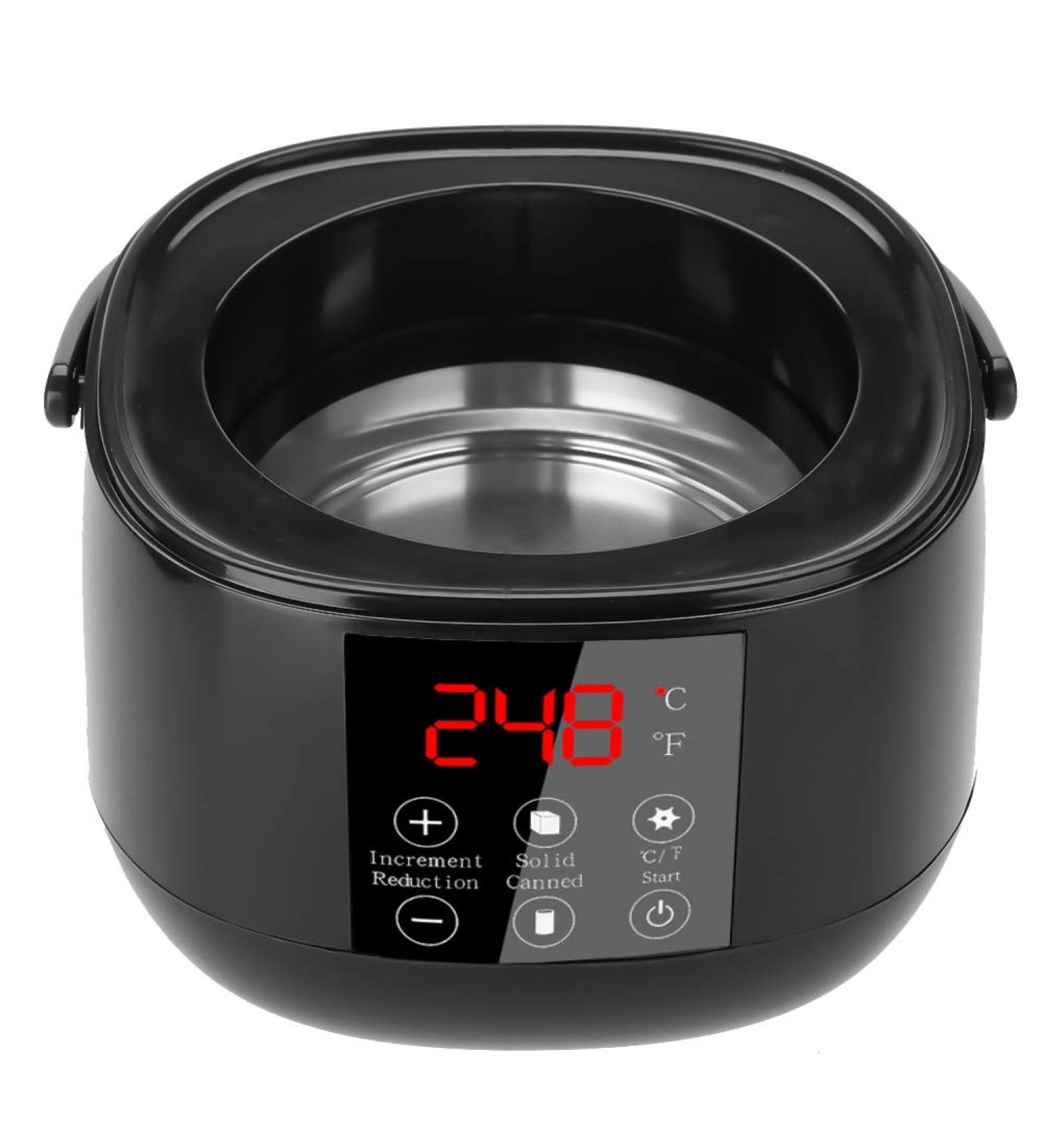 Intelligent LED Display Wax Heater Set - Hair Removal Wax Warmer with Beans & Sticks | Shop Black Wax Heater for Smooth Skin - Buy Online on GoSupps.com