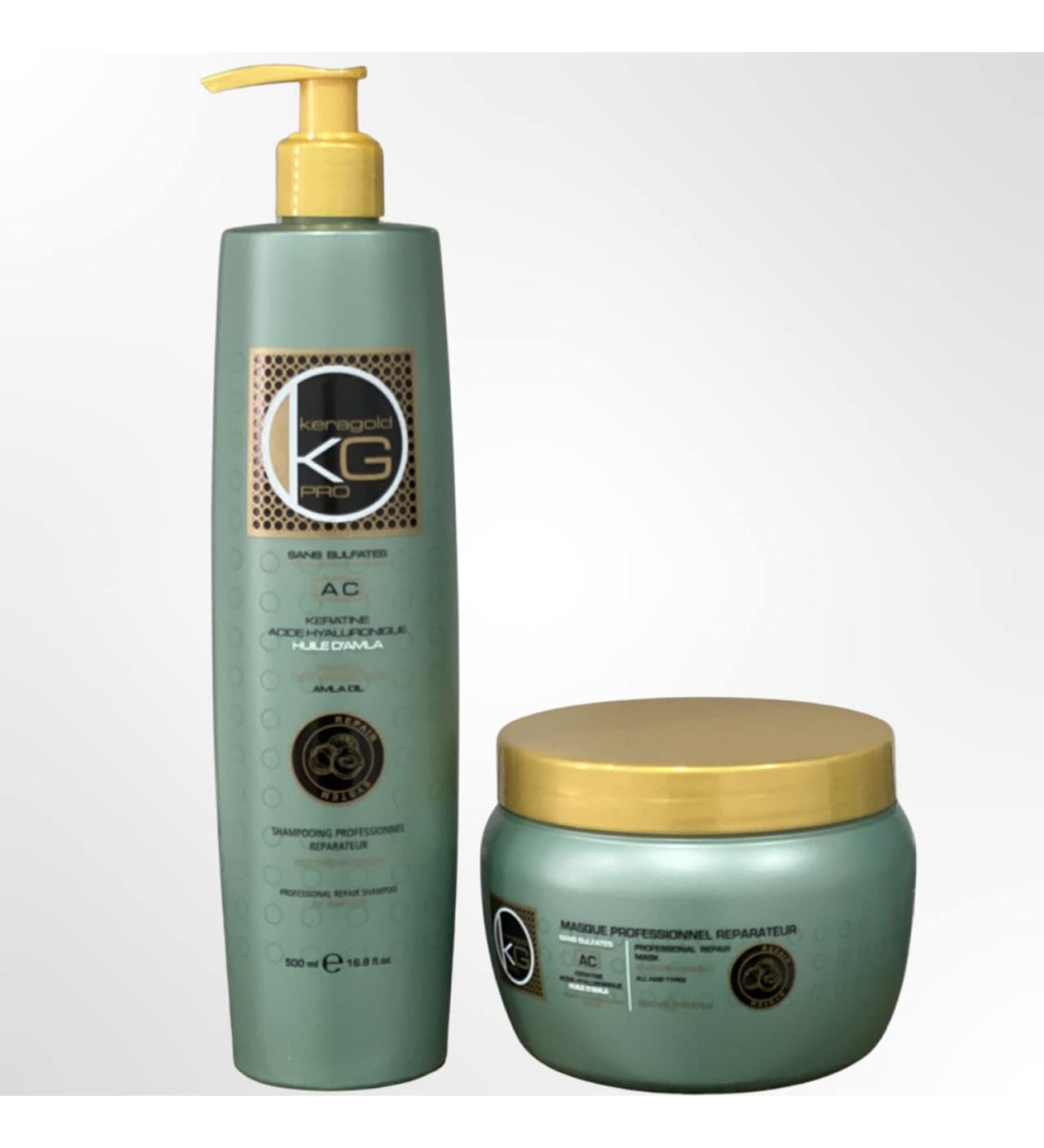 KERAGOLD - DUO OFFER - SHAMPOO 500ML + MASK 500ML (DUO KERAGOLD AC - KERATIN + AMLA OIL) - Buy Online on GoSupps.com