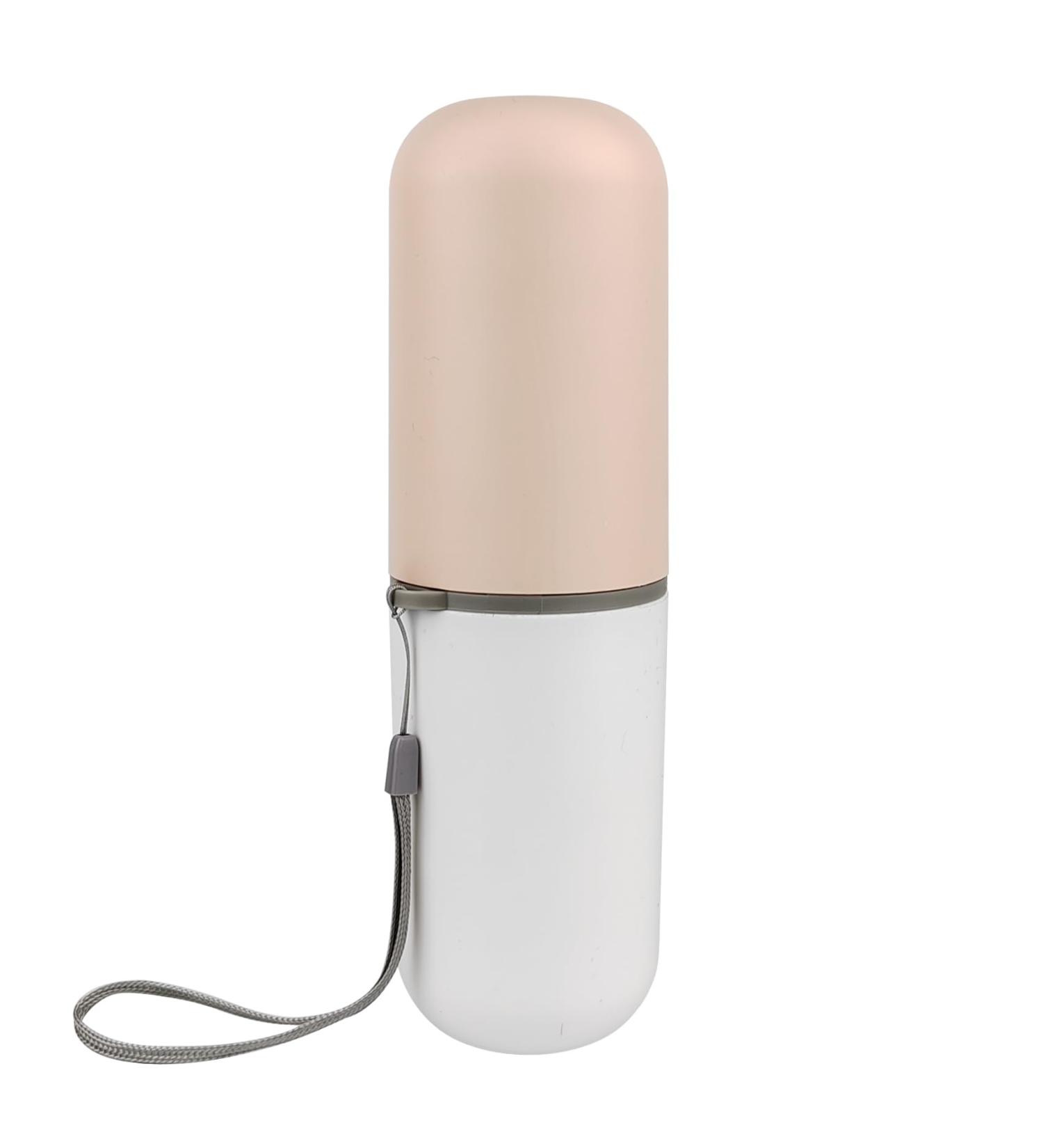 Travel Toothbrush Holder Set for Couples - Portable Multifunctional Toothbrush and Toothpaste Case for Camping Business Trips & School - Pink/White - Buy Online on GoSupps.com
