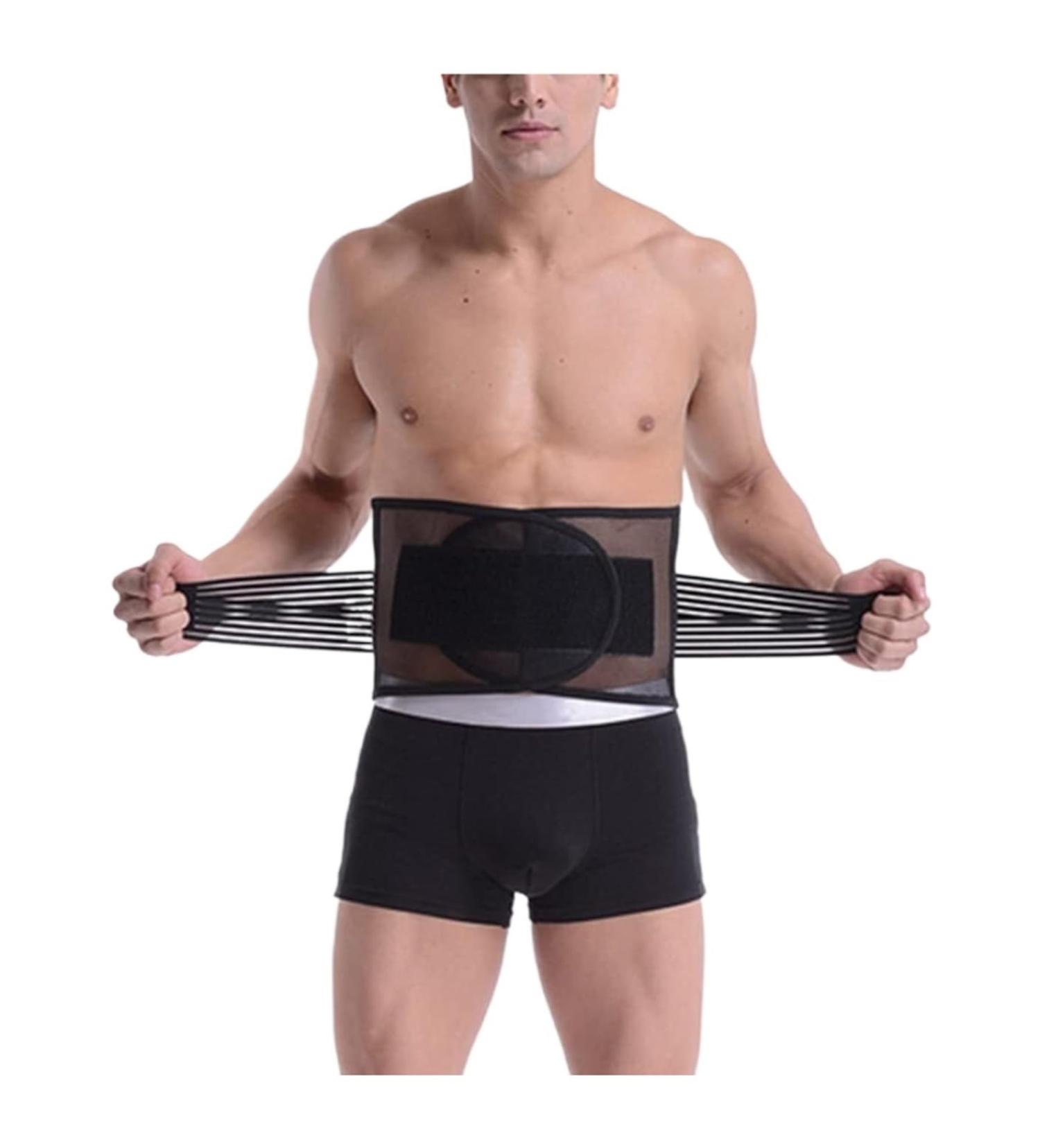 Back Support Back Brace Lumbar Support Waist Trimmer Sweat Belt Adjustable Waist Trainer Gym Fitness Sauna Slimming Belt Back Support Belt(Medium) Medium Black - Buy Online on GoSupps.com