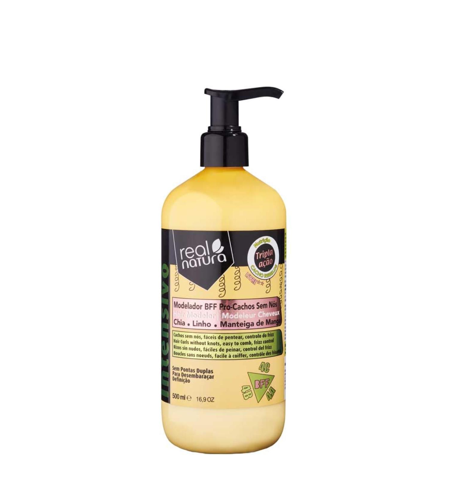 Real Natura - BFF Pro-Curl Styling Cream - Long-Lasting Definition - Hydration & Natural Shine - Anti-Frizz - Salt-Free - Anti-Tangle - 500 ml