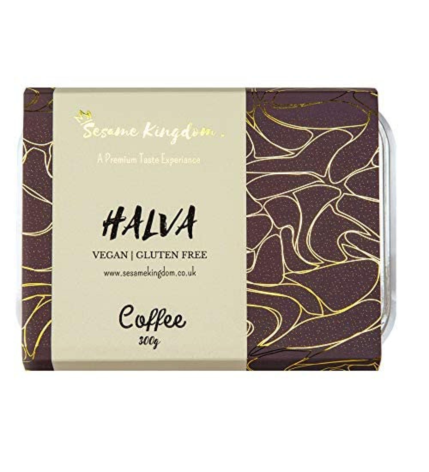 Sesame Kingdom Halva Coffee Flavour 300g - Premium Soft Halva Gluten-Free Dairy-Free Vegan Kosher