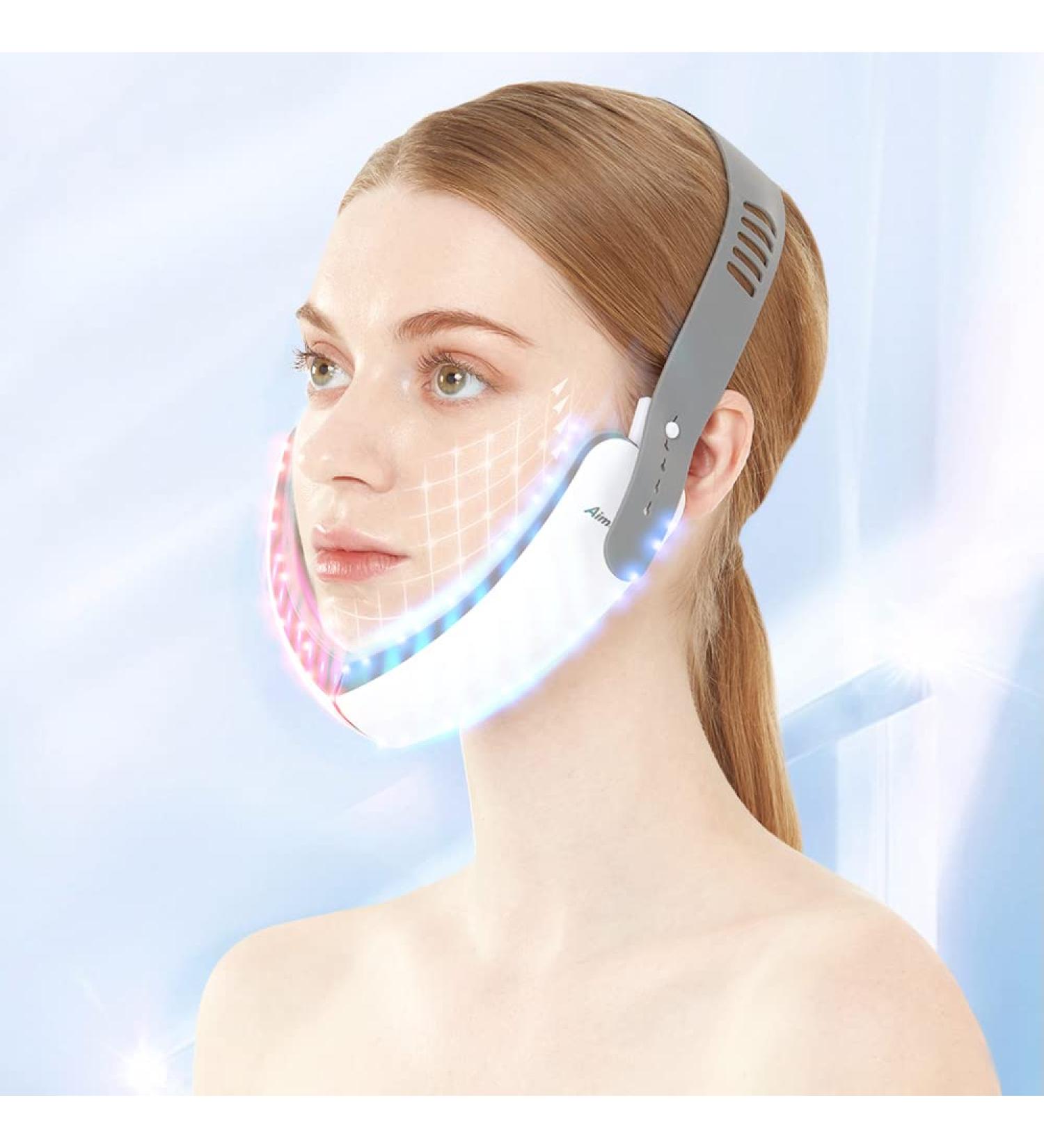 Aimanfun Intelligent Remote Control Sliming Facial Lifting Belt - Red Blu-Ray Firming Face Slimming Instrument for Portable V-Face Lift - Buy Online on GoSupps.com