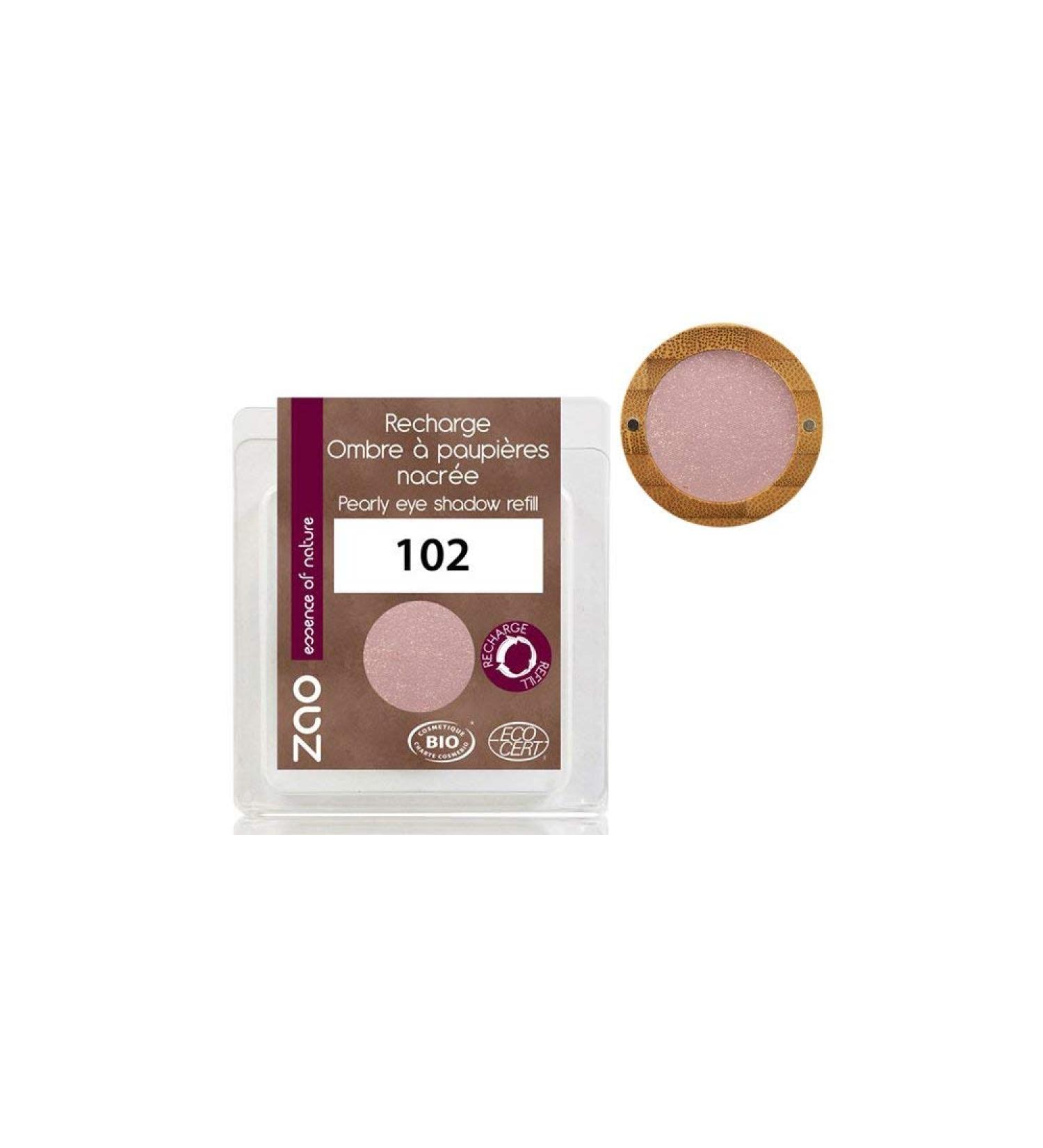 ZAO REFILL Pearly Eyeshadow 102 pinky beige pink-beige eyeshadow refill shimmering / pearlescent