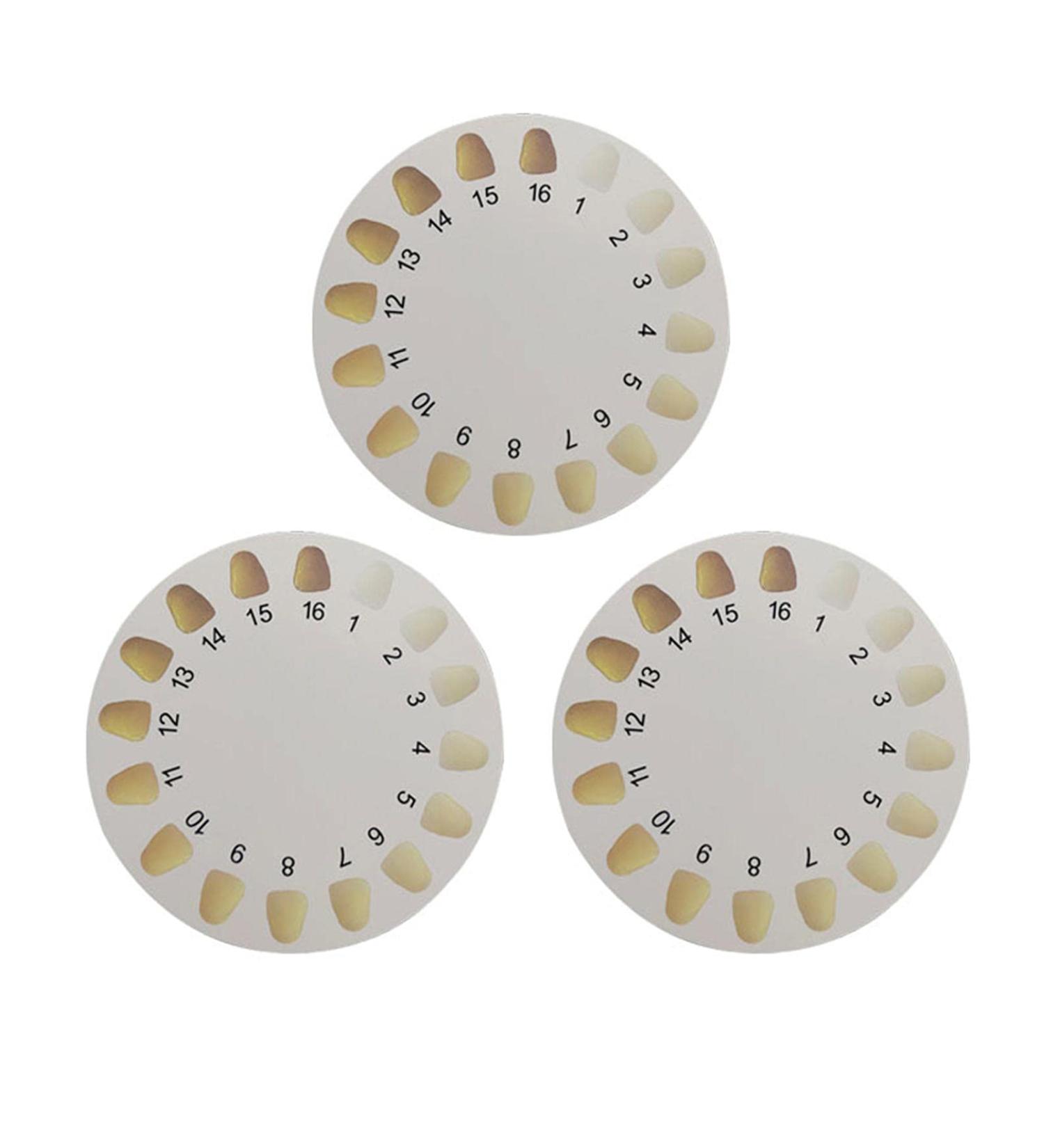 DEWIN 3-Part Tooth Color Comparison Charts | Teeth Whitening Shade Guide | Accurate Dental Color Cards for Perfect Smiles - Buy Online on GoSupps.com