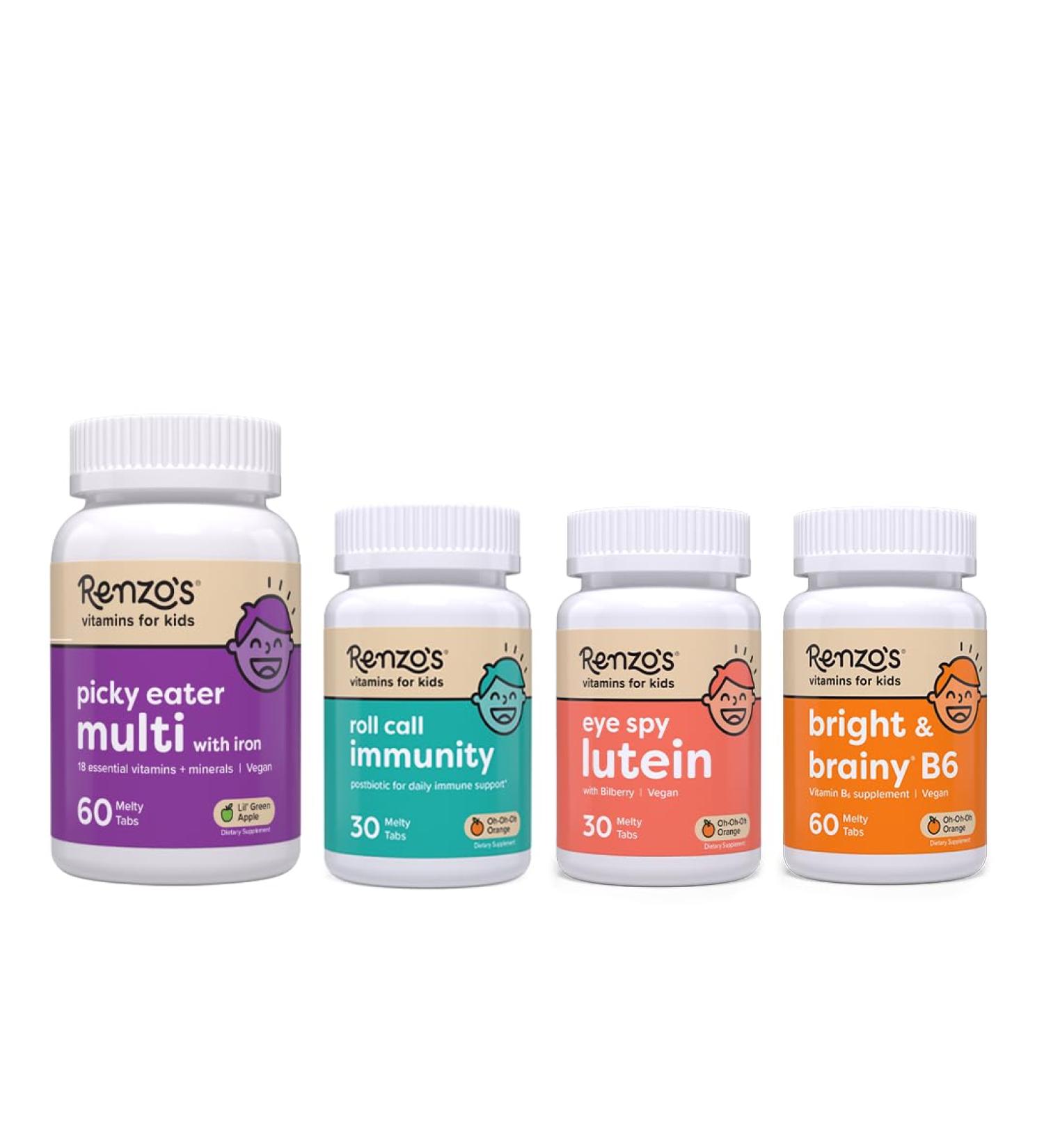 Renzo's A+ Routine Bundle - Picky Eater Mutli Apple Roll Call Immunity Eye Spy Lutein Bright and Brainy - Buy Online on GoSupps.com