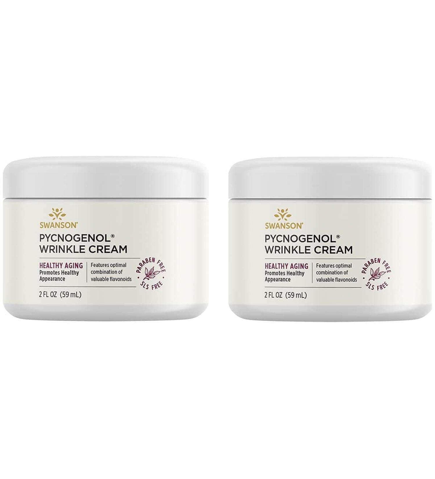 Swanson Pycnogenol Wrinkle Cream 2 Pack - 2 fl oz Anti-Aging Moisturizer for Youthful Skin - Buy Online on GoSupps.com