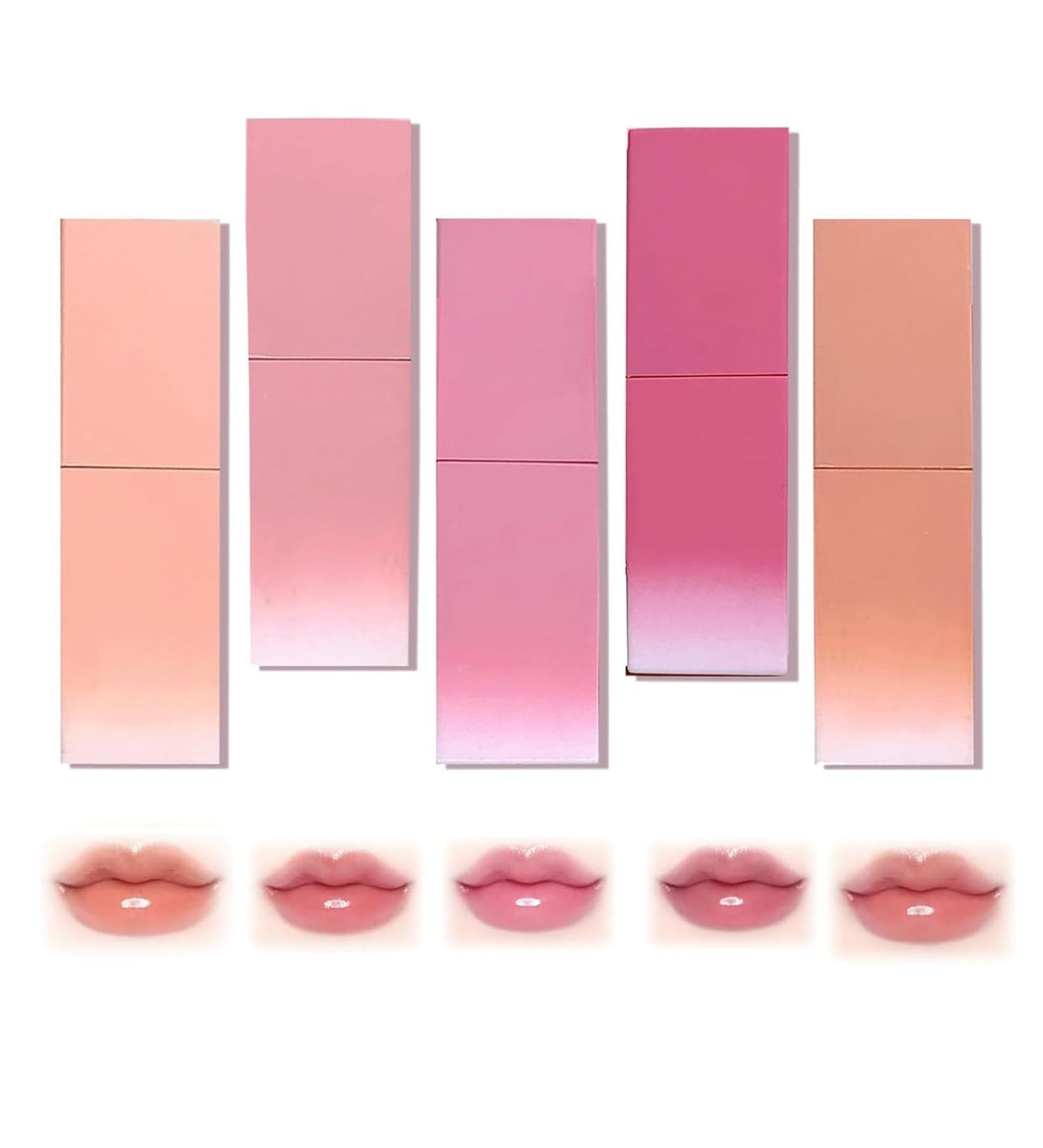 Water Glow Lip Tint Long Lasting Moisturizing Lip Oil Lip Tint Tinted Gloss Non-Stick Cup Waterproof Lip Tint Mini Moisturizing Lip Gloss Gift for Her - Buy Online on GoSupps.com