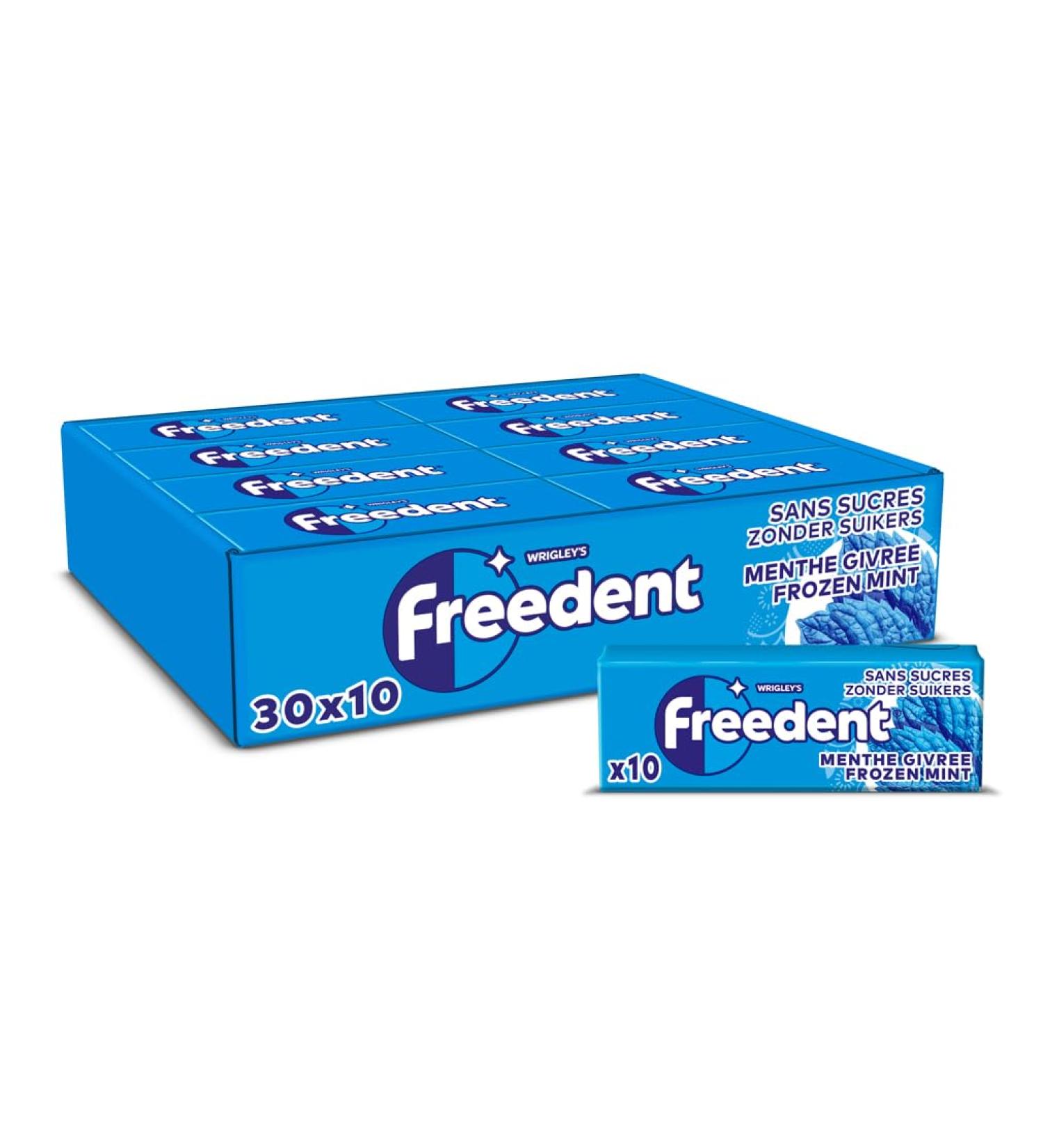 FREEDENT - Sugar-free Frosted Mint Chewing Gum - Large format containing 30 packs of 10 dragees - 420g - Buy Online on GoSupps.com