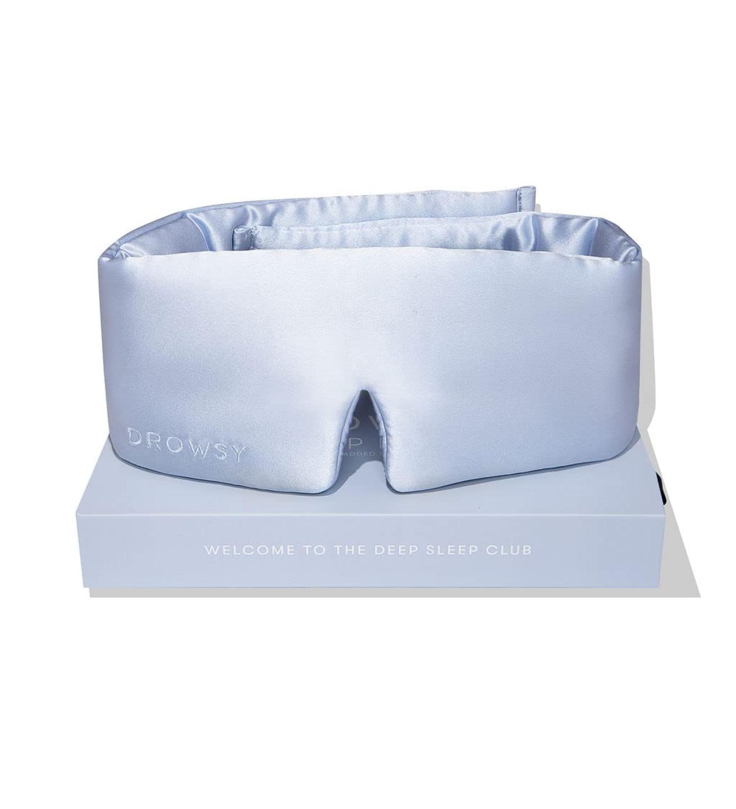 DROWSY Silk Sleep Mask - Luxurious Padded Cocoon for Total Darkness (Blue Belle) - Buy Online on GoSupps.com