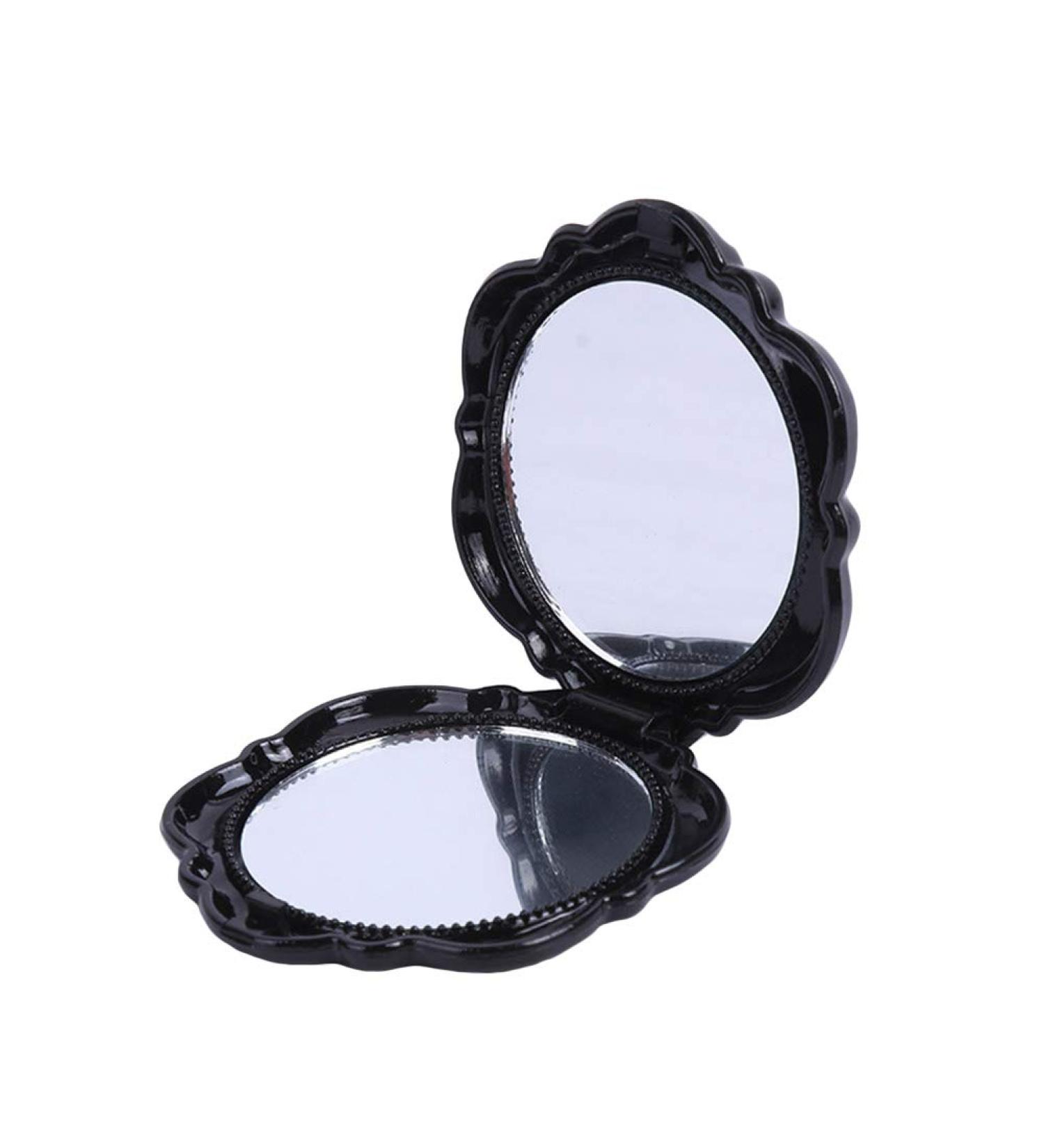Lurrose Vintage Folding Plastic Rose Compact Mirror | Double Sided Travel Makeup Mirror - Buy Online on GoSupps.com