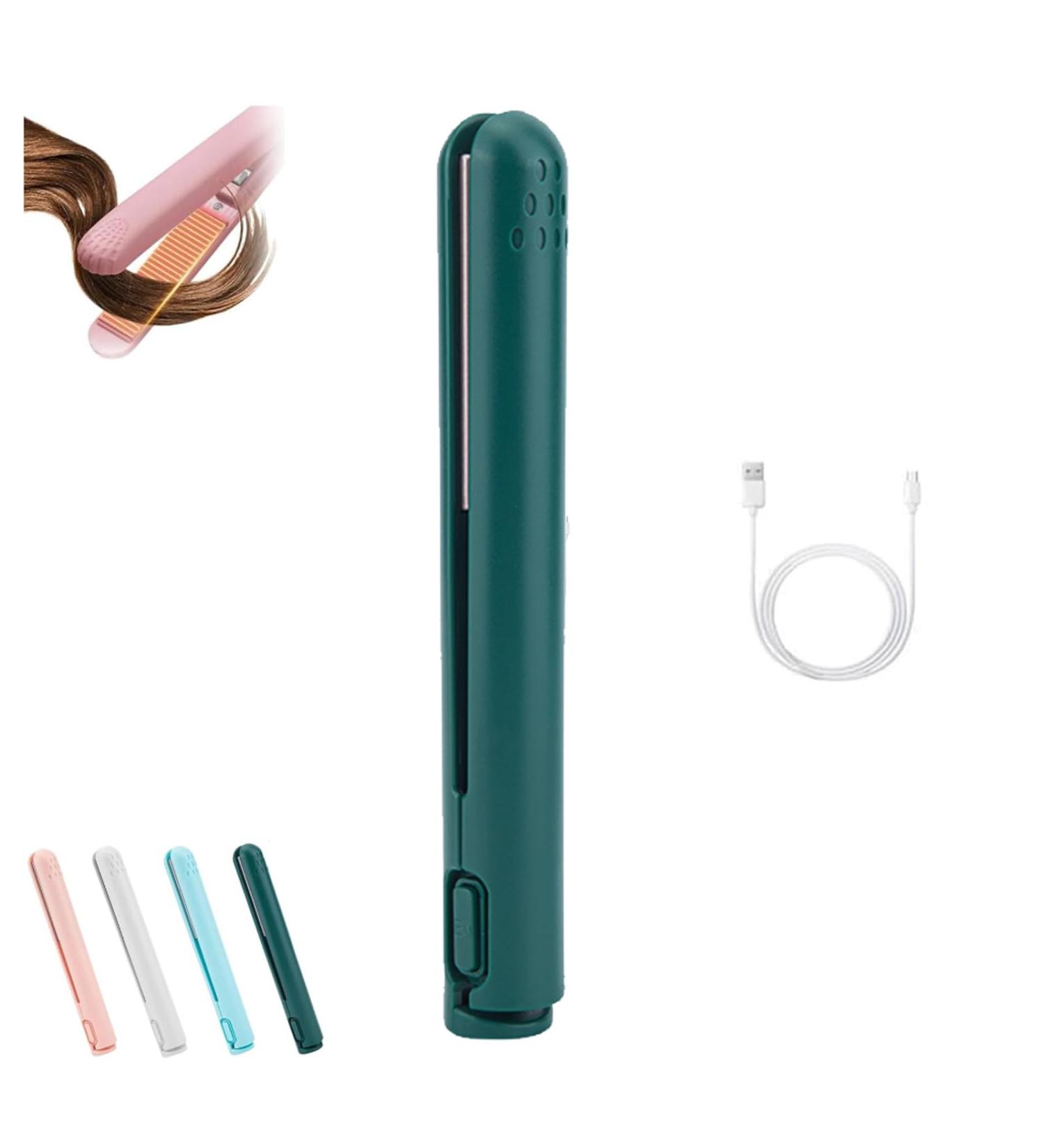 Mini Dual-Purpose Curling Iron Ceramic Mini Hair Curler Portable Mini Curling Iron Travel USB Rechargeable Curling Wand Mini Dual-Purpose Curling Iron for Short Hair (Green) - Buy Online on GoSupps.com