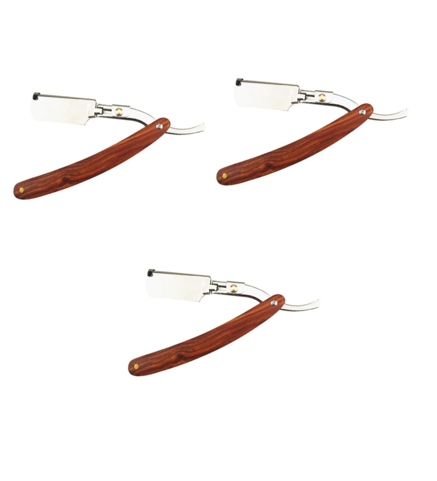 Beaupretty 3pcs Manual Razor Set - Safe Metal Shaver for Men with Double-Sided Wooden Handle - International Shipping Available - Buy Online on GoSupps.com