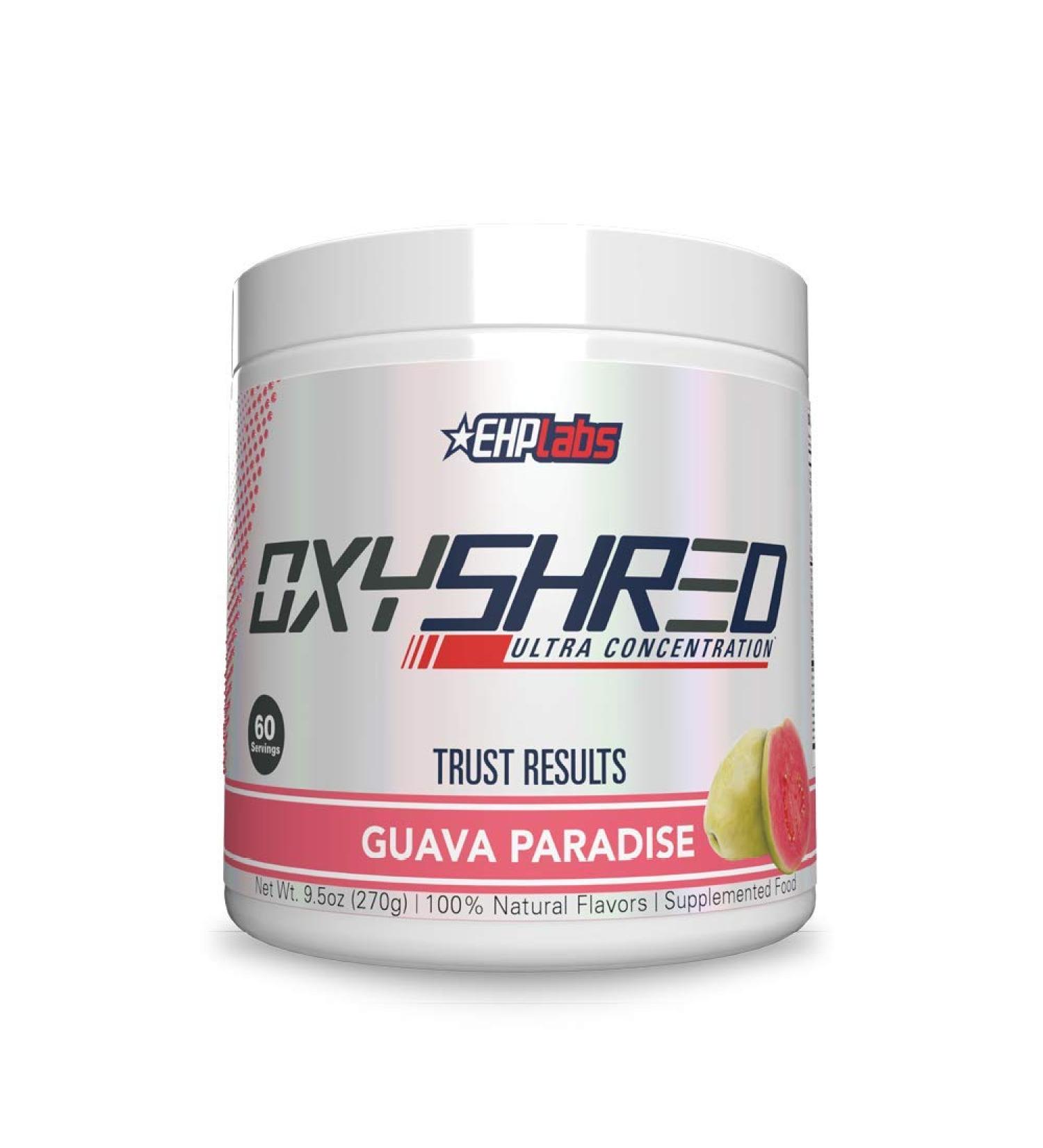 EHPlabs OxyShred Thermogenic Pre Workout Powder & Shredding Supplement - Preworkout for Men & Women Sugar Free Energy Powder with 150mg of Caffeine - Guava Paradise 60 Servings - Buy Online on GoSupps.com