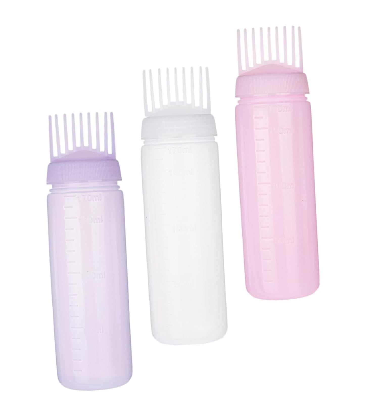 3 pi ces Bouteille Applicateur pour Coloration Cheveux Flacon et S r avec Peigne Int gr Facile Utiliser pour Retouche et Soin Capillaire Assortiment Rose et Blanc - Buy Online on GoSupps.com
