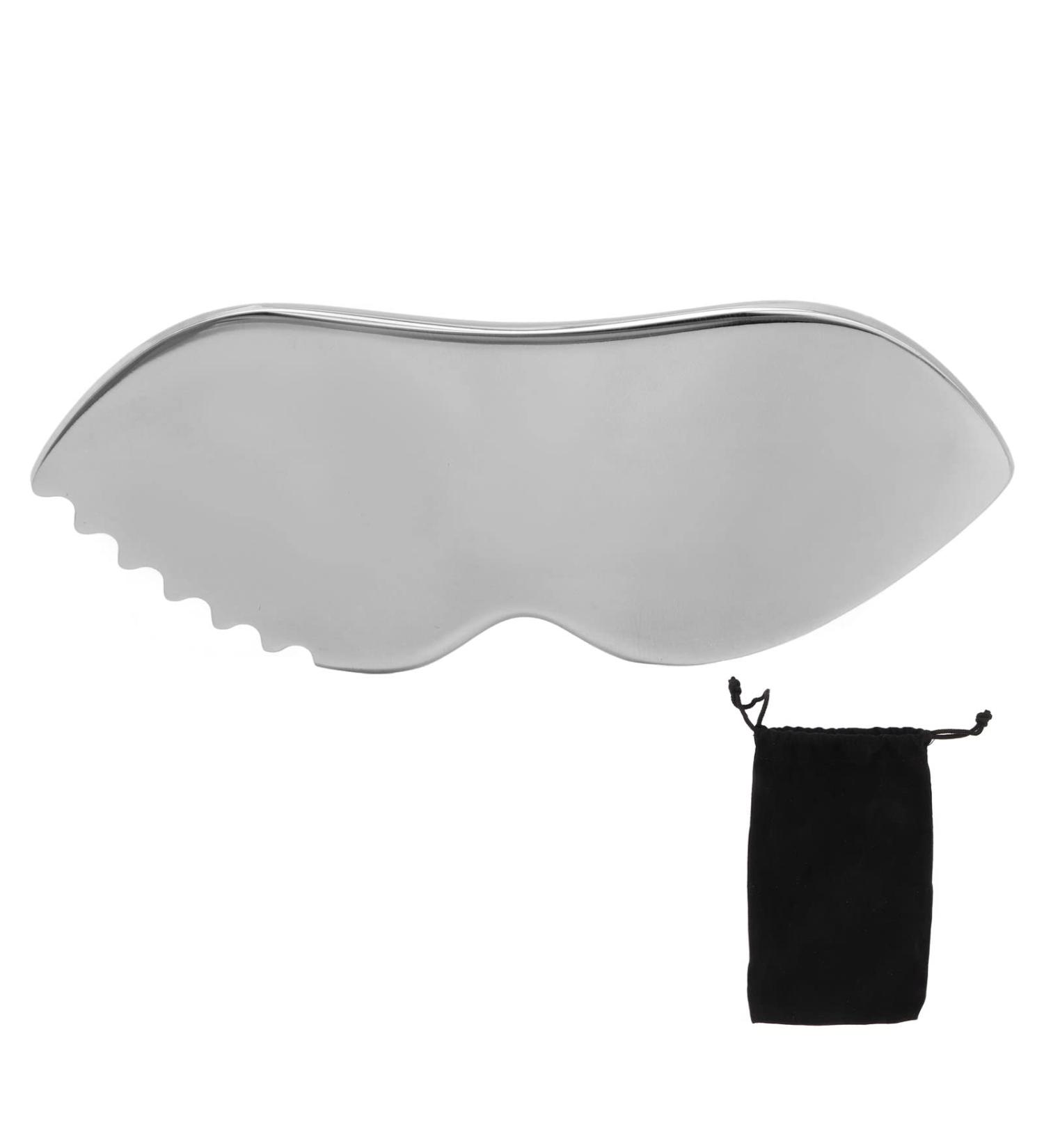 Stainless Steel Gua Sha Massage Board - Ridge Teeth for Facial Skin Care & Pain Relief | International Shipping - Buy Online on GoSupps.com
