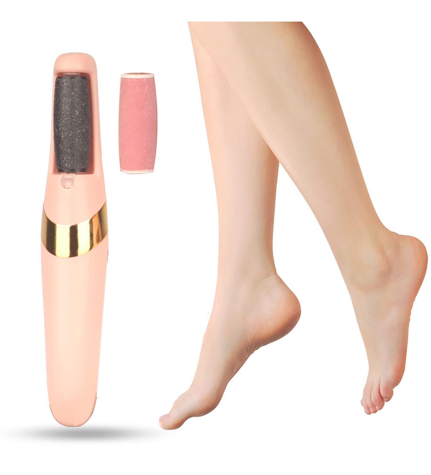 Yagosodee Electric Foot File USB Rechargeable Feet Callus Remover Foot File Hard Skin Remover Waterproof Feet Hard Skin with 2 Heads 2 Speeds for Dead Skin&Cracked Heel Pink - Buy Online on GoSupps.com