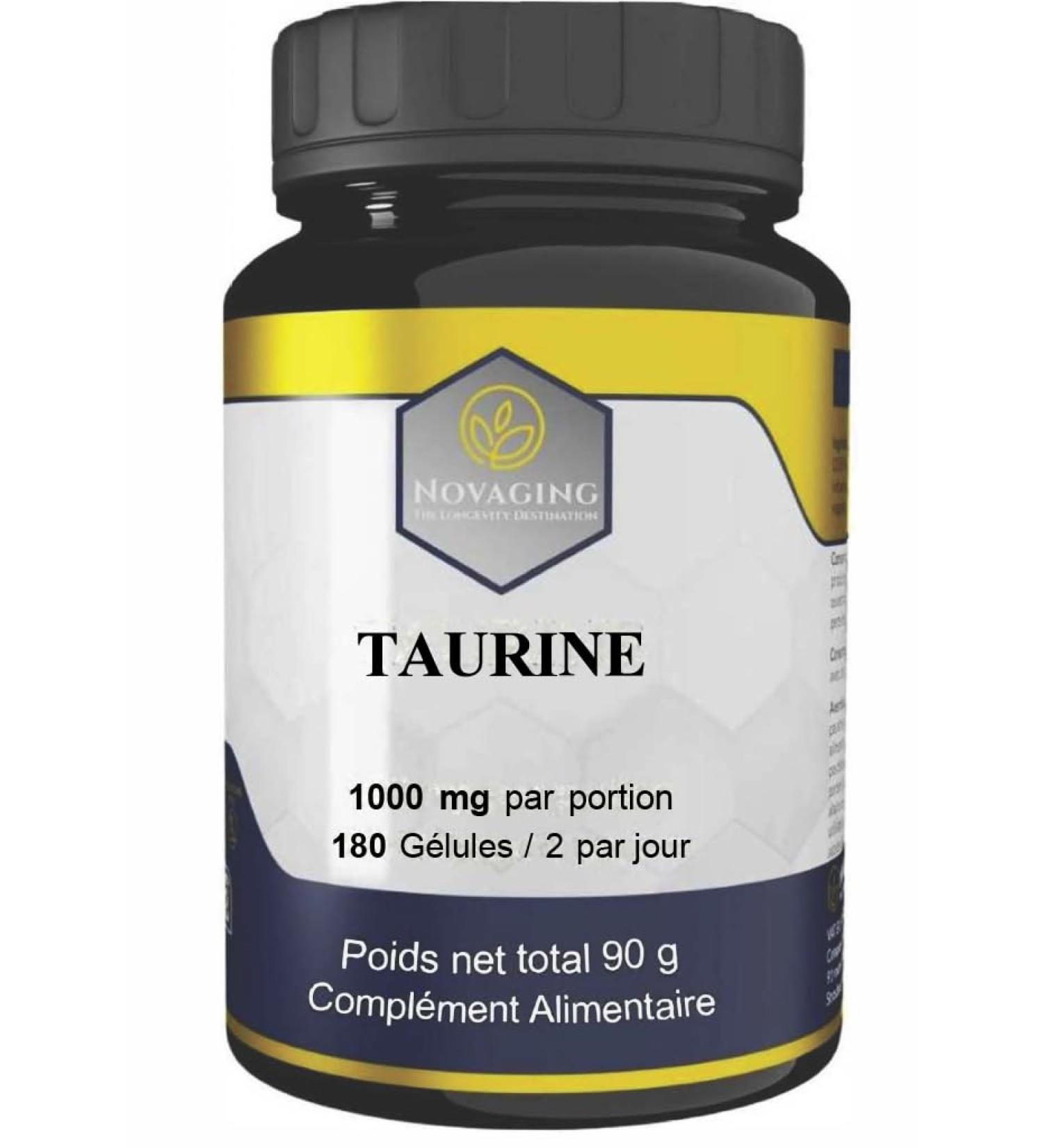 Taurine 180 G lules V gan - 1000 mg par Portion - Puret 99% - Anti-Age - 100% Vegan - Fortement dos - Test sans additifs OGM ni Allerg nes. - Buy Online on GoSupps.com