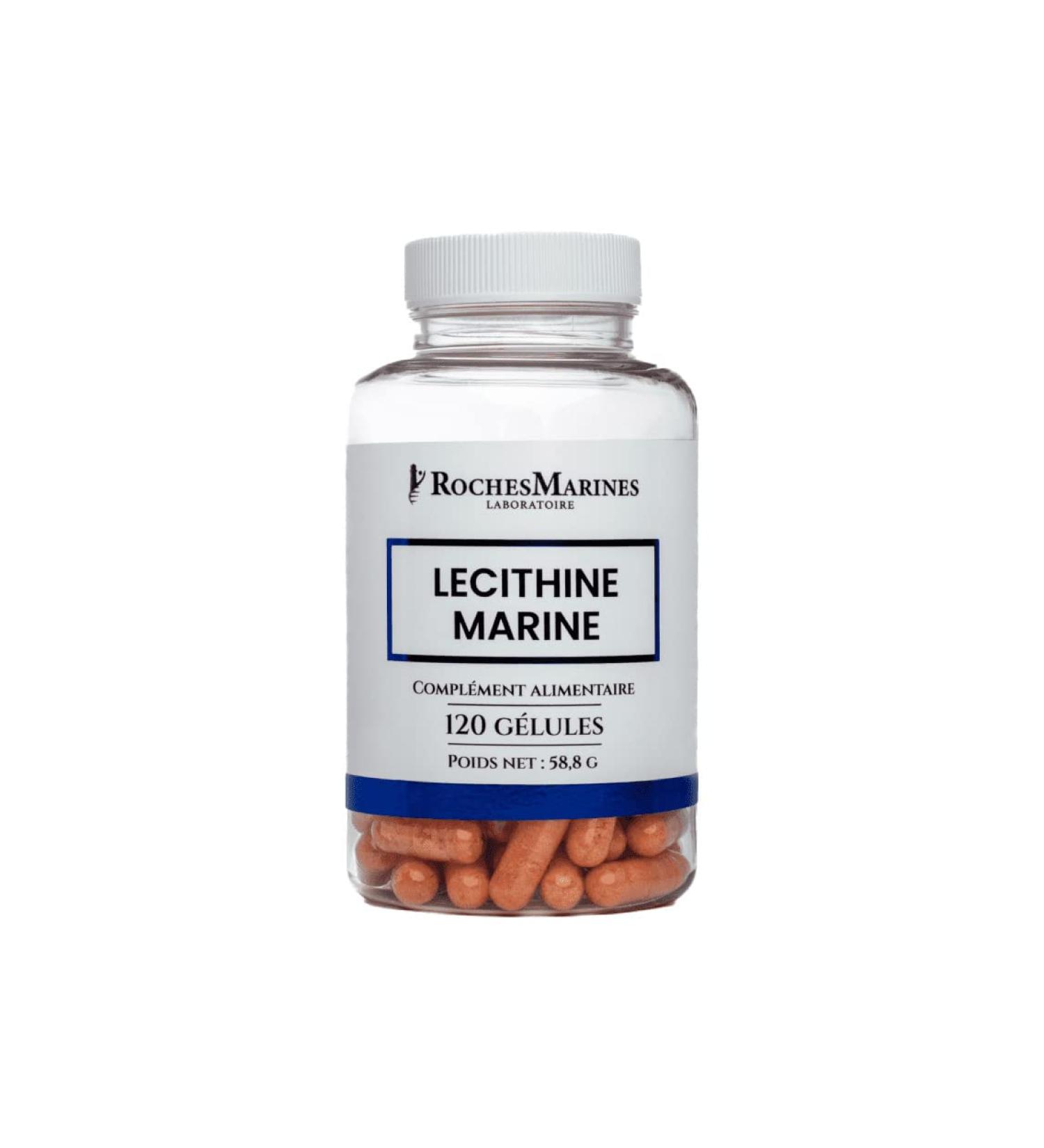 Roches Marines - Food Supplement Marine Lecithin - Memory and Concentration - Omega 3 in Phospholipid Form - 120 Capsules - Developed in France - Buy Online on GoSupps.com
