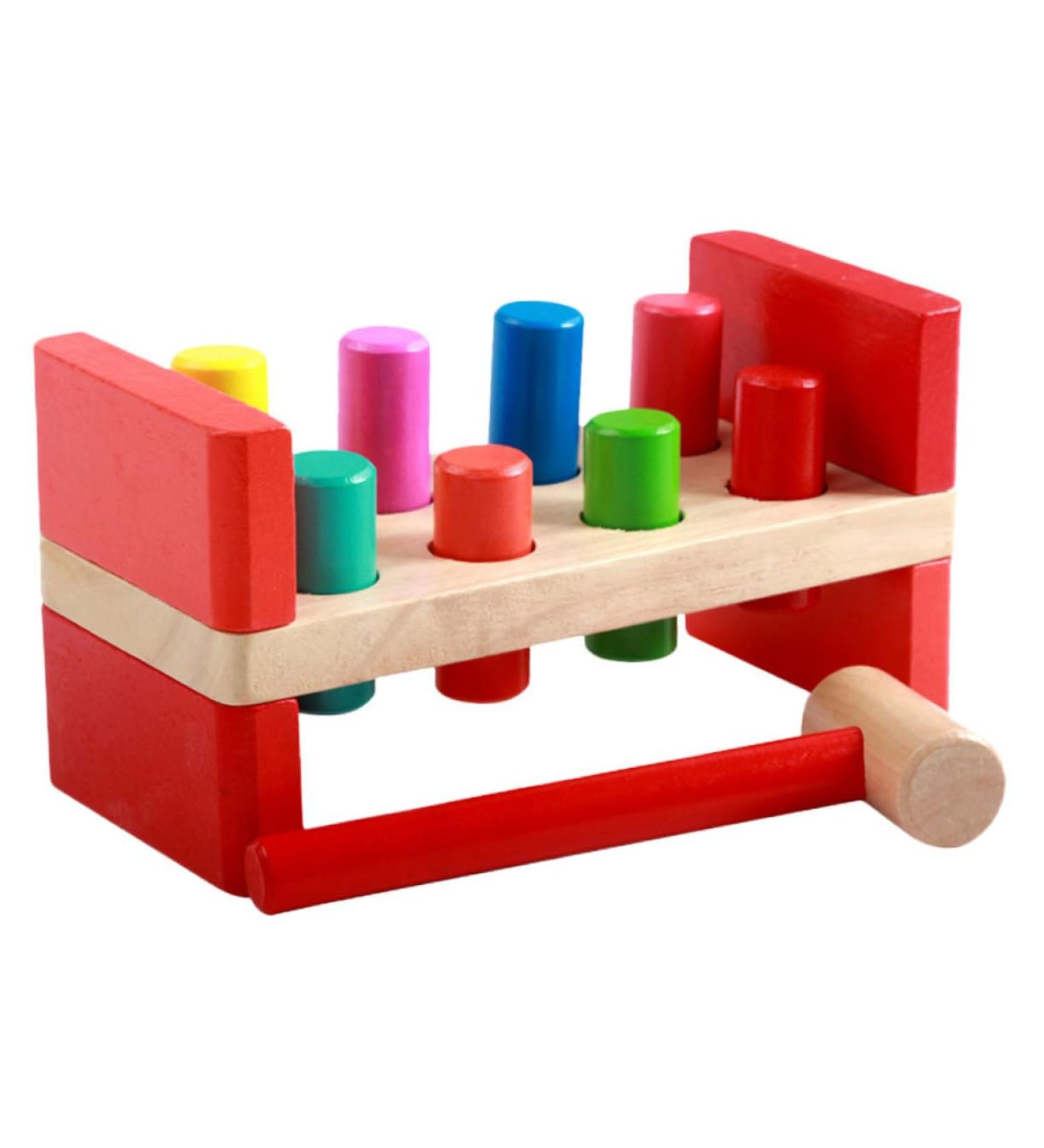 Ibasenice Colored Knock Stand Desktop Toy Set - Wooden Hammer Cutting Puzzle & Striking Toys for Kids - Buy Online on GoSupps.com