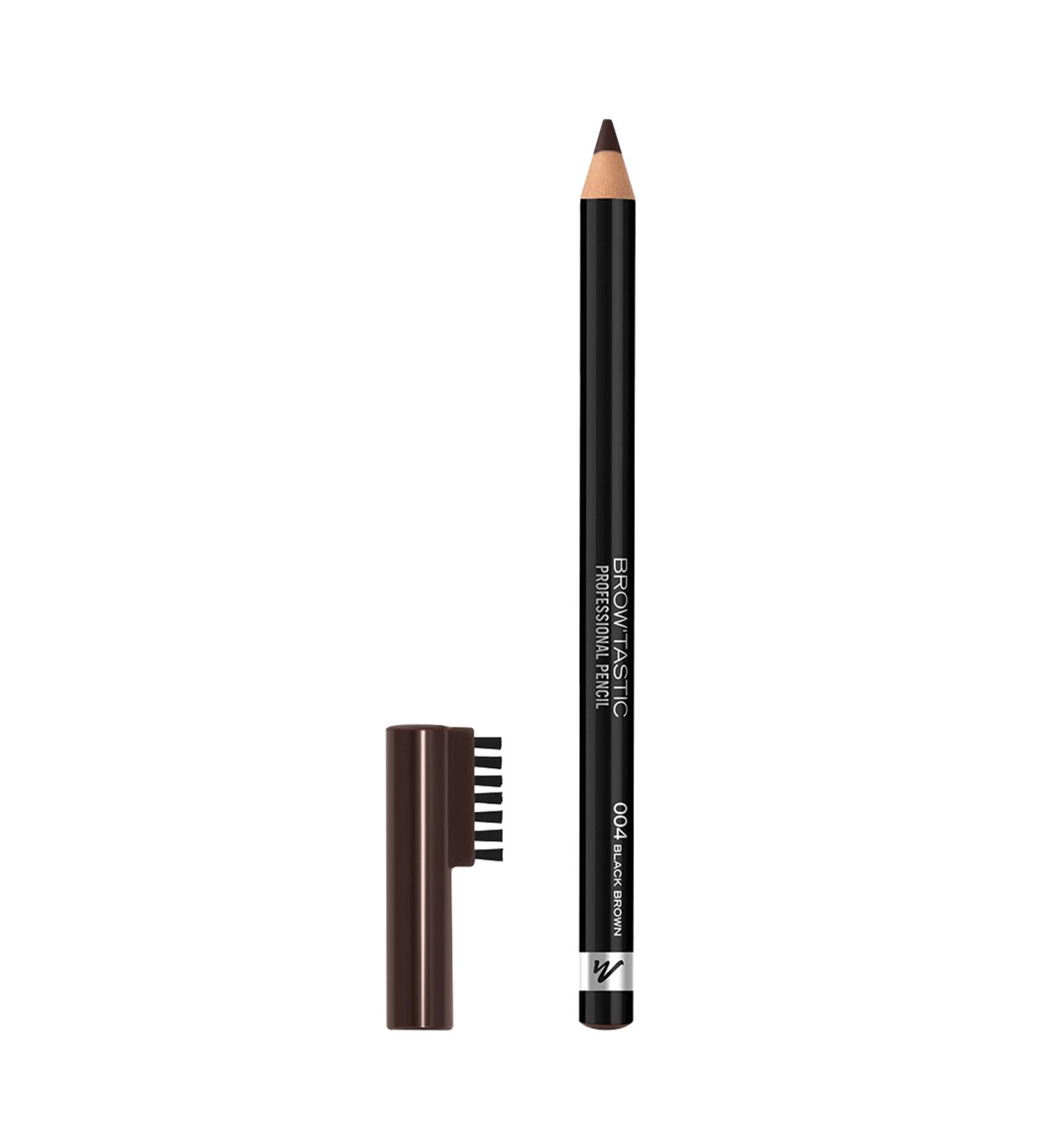 Manhattan Brow'tstic Professional Eyebrow Pencil FB. 004 Black Brown - 1.4g with Integrated Brush | Perfect Eyebrows for All Skin Types - Buy Online on GoSupps.com