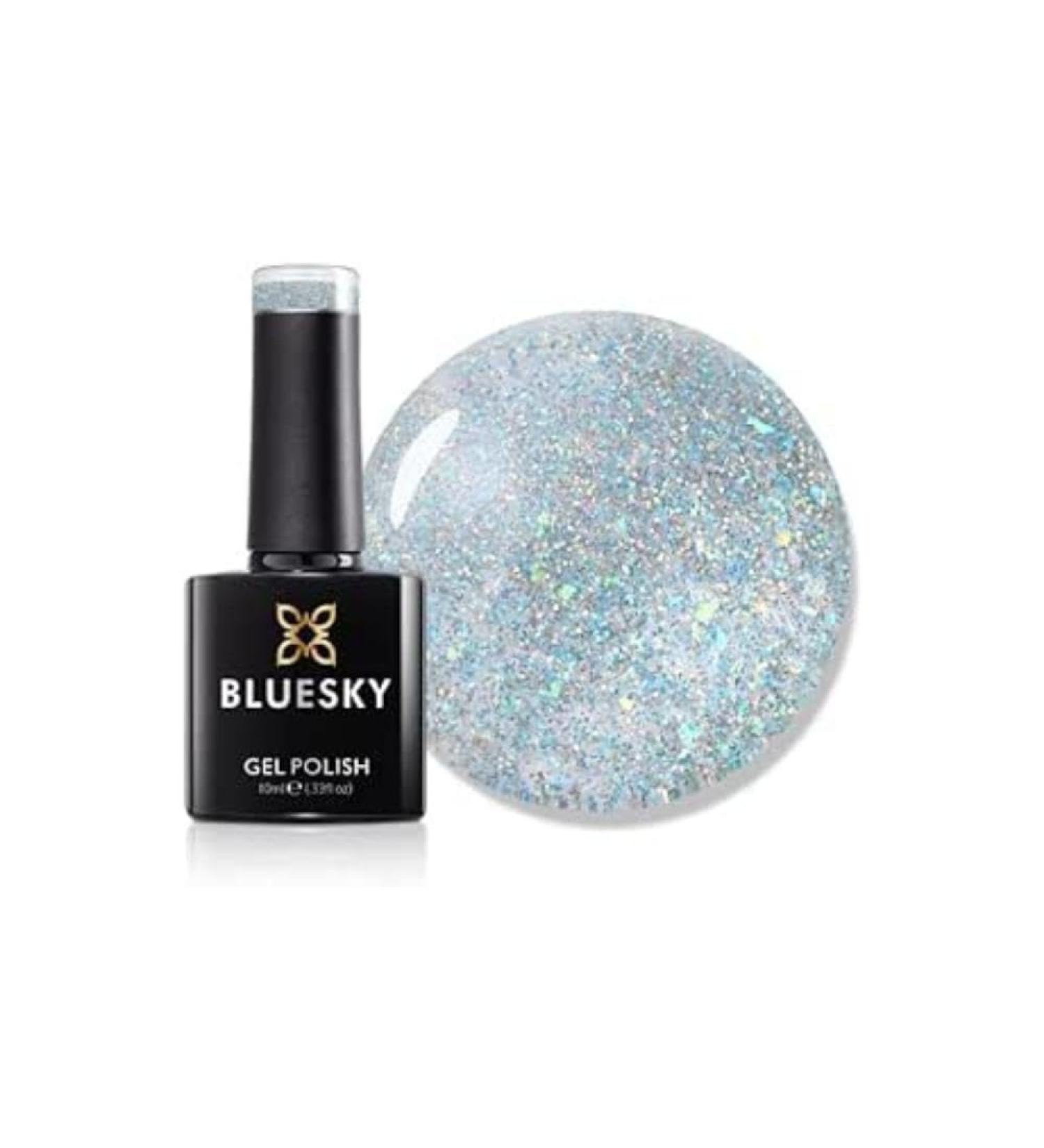 Bluesky Gel Nail Polish 10ml In Silver Accents - XMASS2201 Silver Glitter Gel Nail Polish for 21 Day Manicure Professional Salon & Home Use Requires Curing Under LED UV Nail Lamp - Buy Online on GoSupps.com