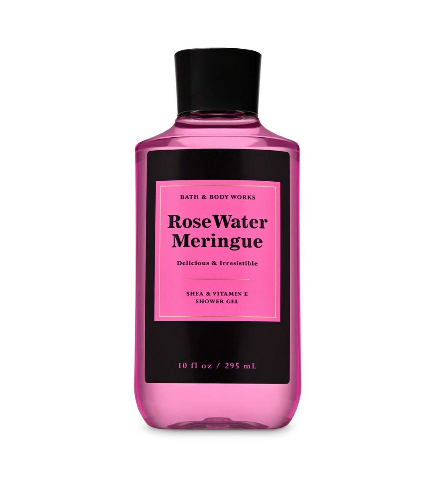 Bath and Body Works Rose Water Meringue Shower Gel with Shea and Vitamin E 10 fl oz / 295 mL